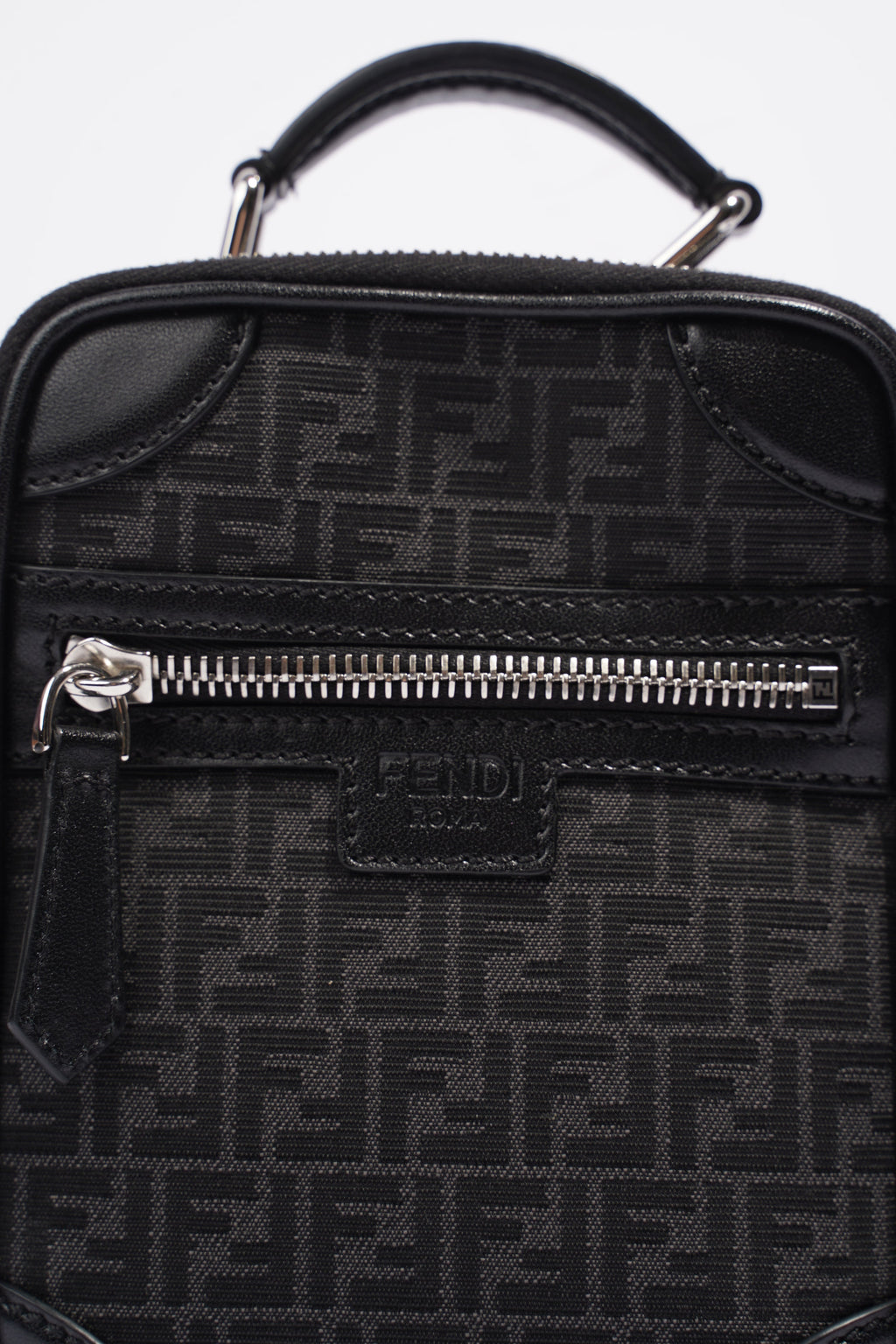Fendi Travel Mini Bag Jacquard Micro FF Black Fabric