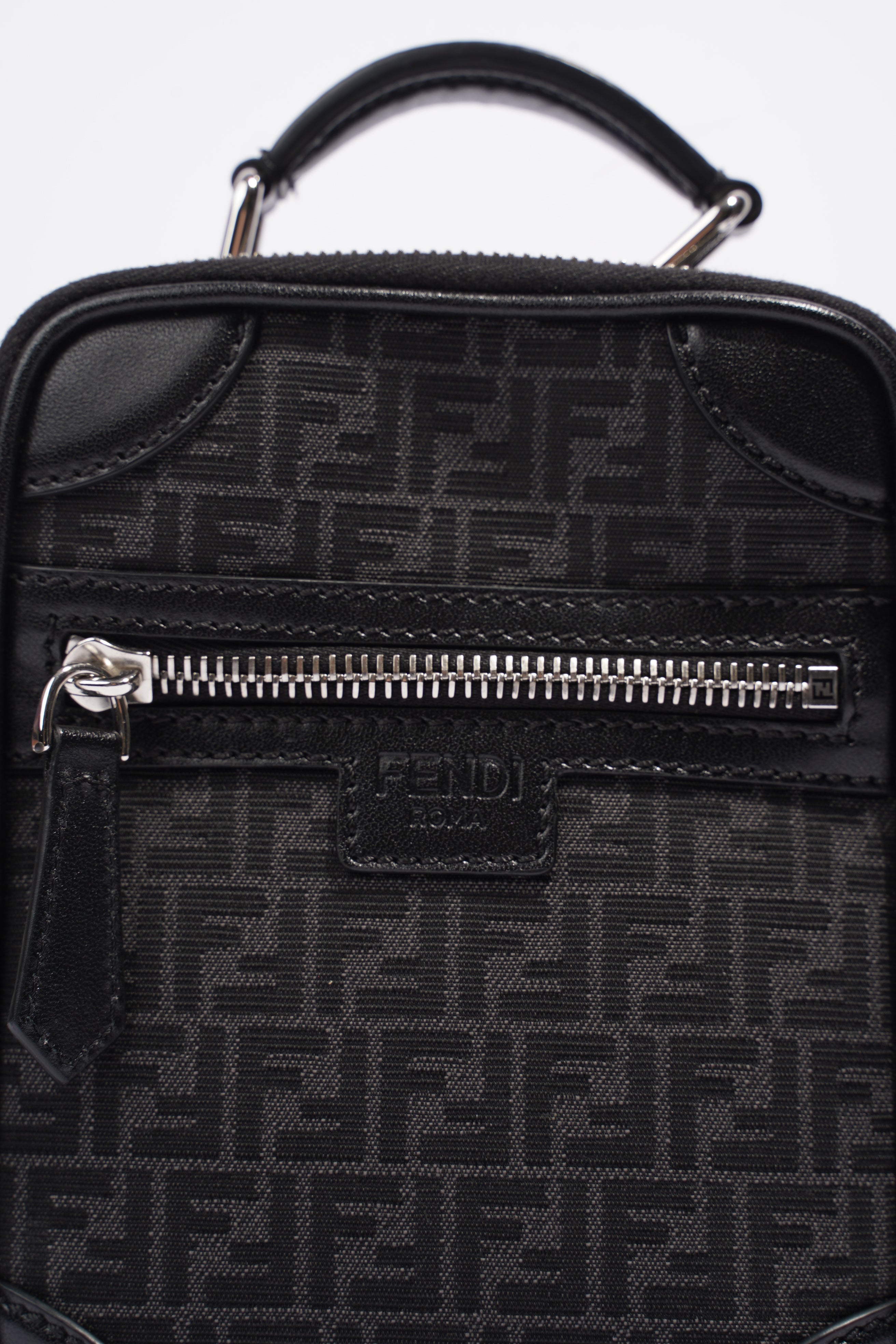 Fendi Travel Mini Bag Jacquard Micro FF Black Fabric