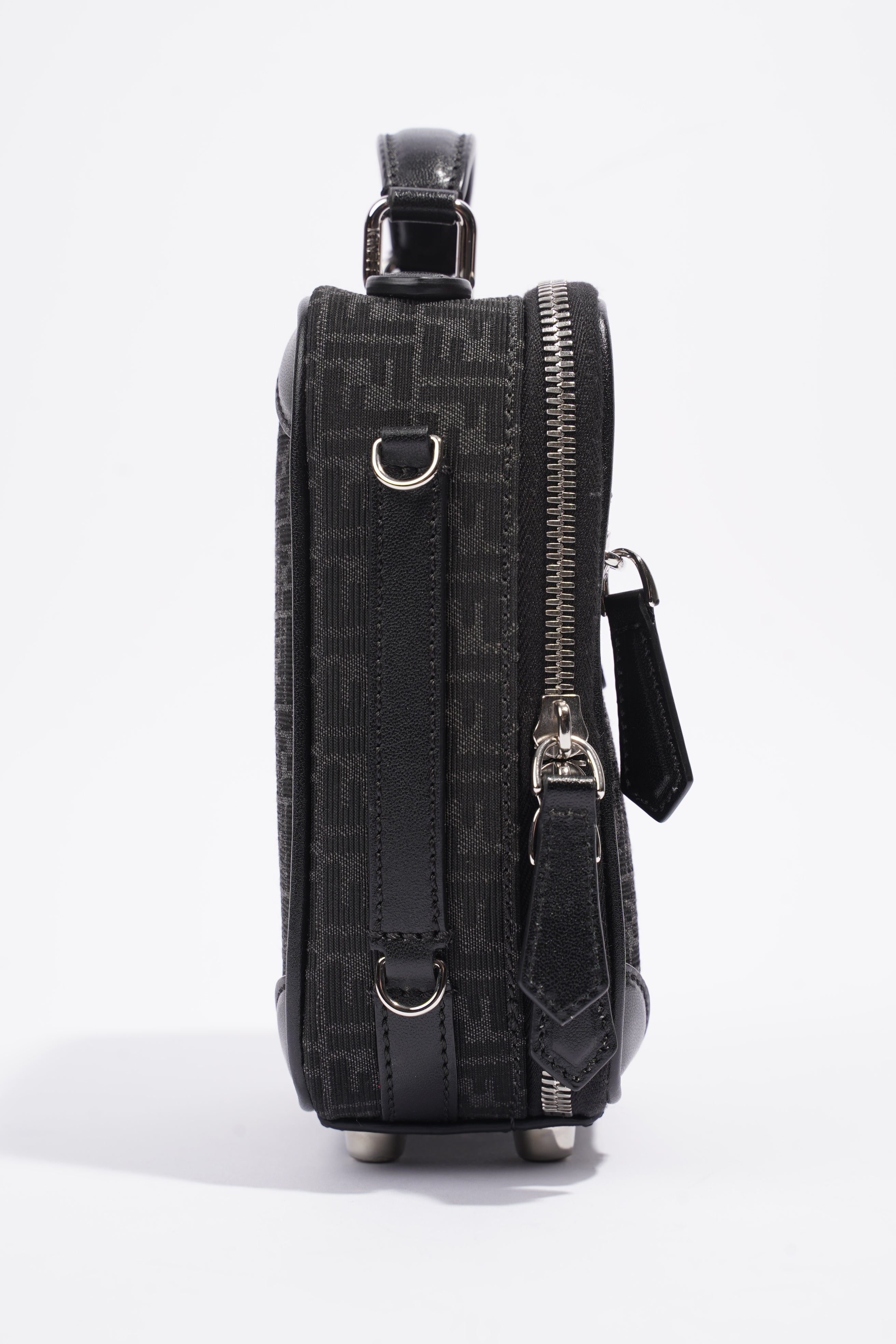 Fendi Travel Mini Bag Jacquard Micro FF Black Fabric