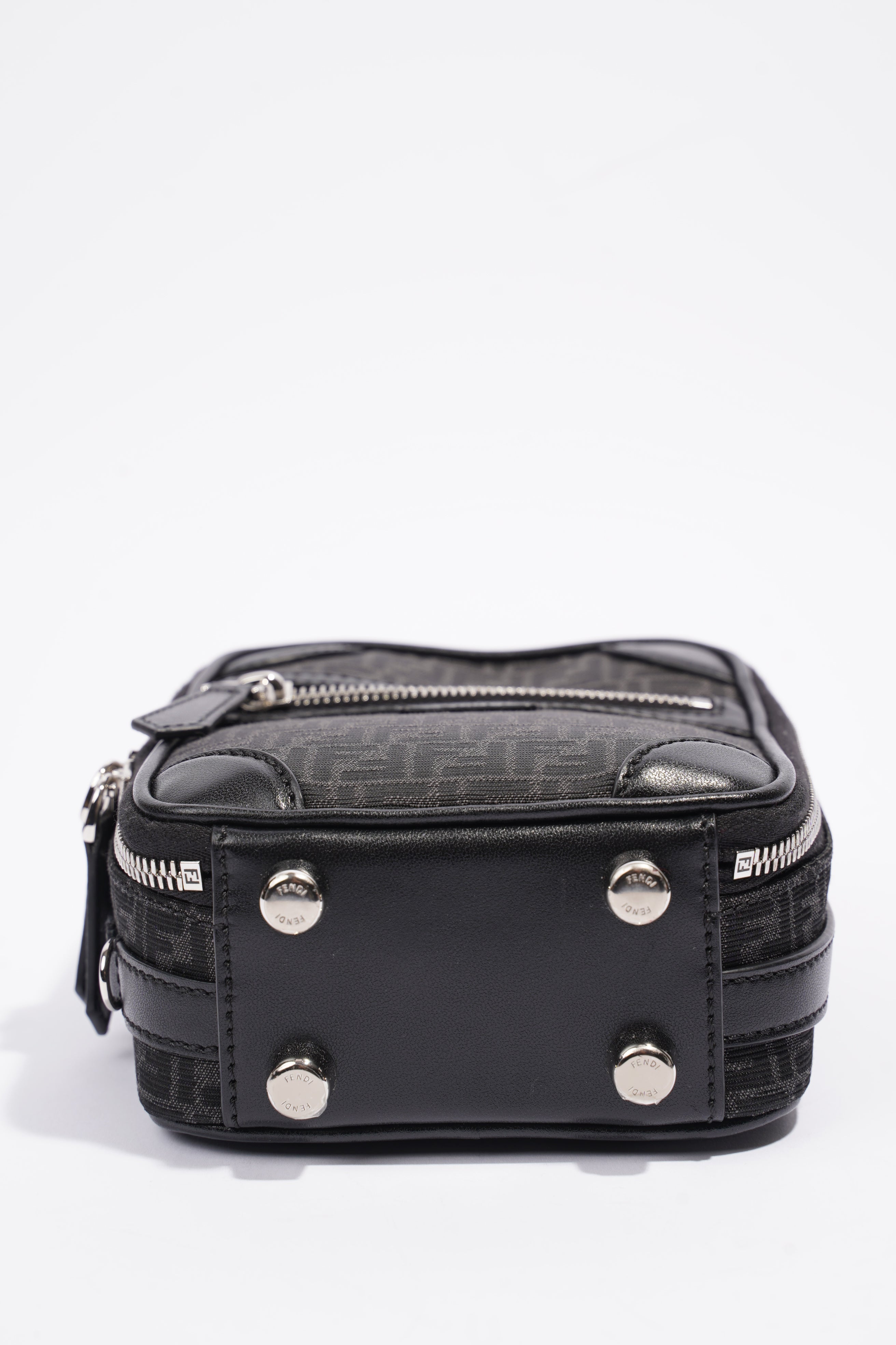 Fendi Travel Mini Bag Jacquard Micro FF Black Fabric