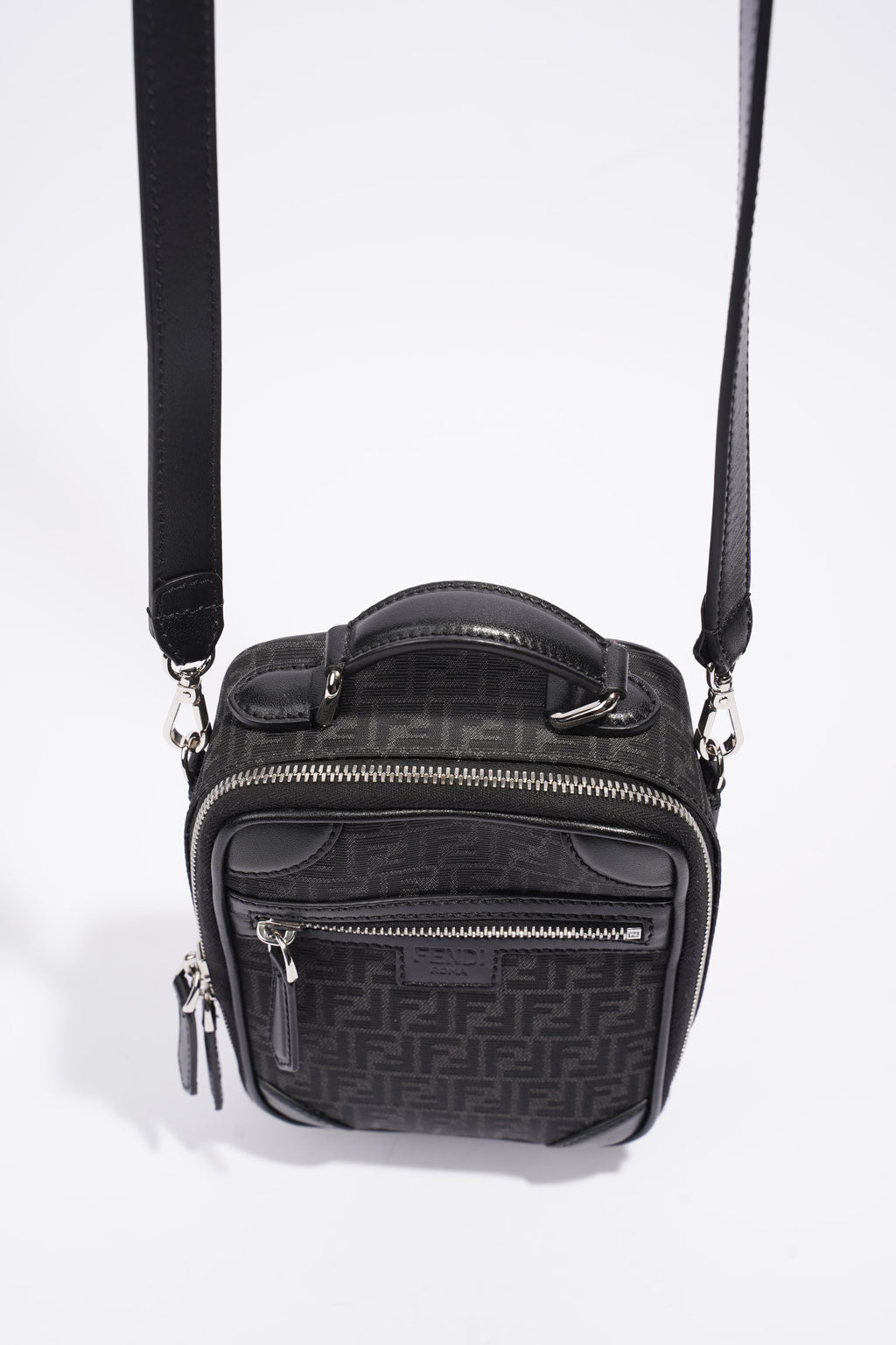 Fendi Travel Mini Bag Jacquard Micro FF Black Fabric