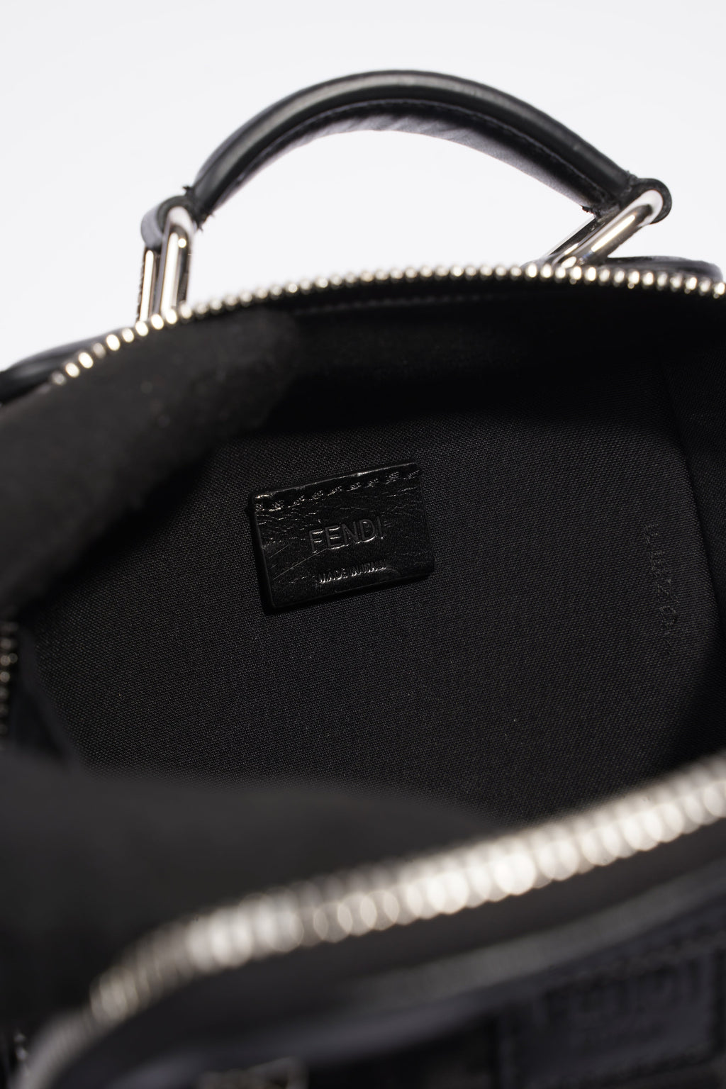 Fendi Travel Mini Bag Jacquard Micro FF Black Fabric
