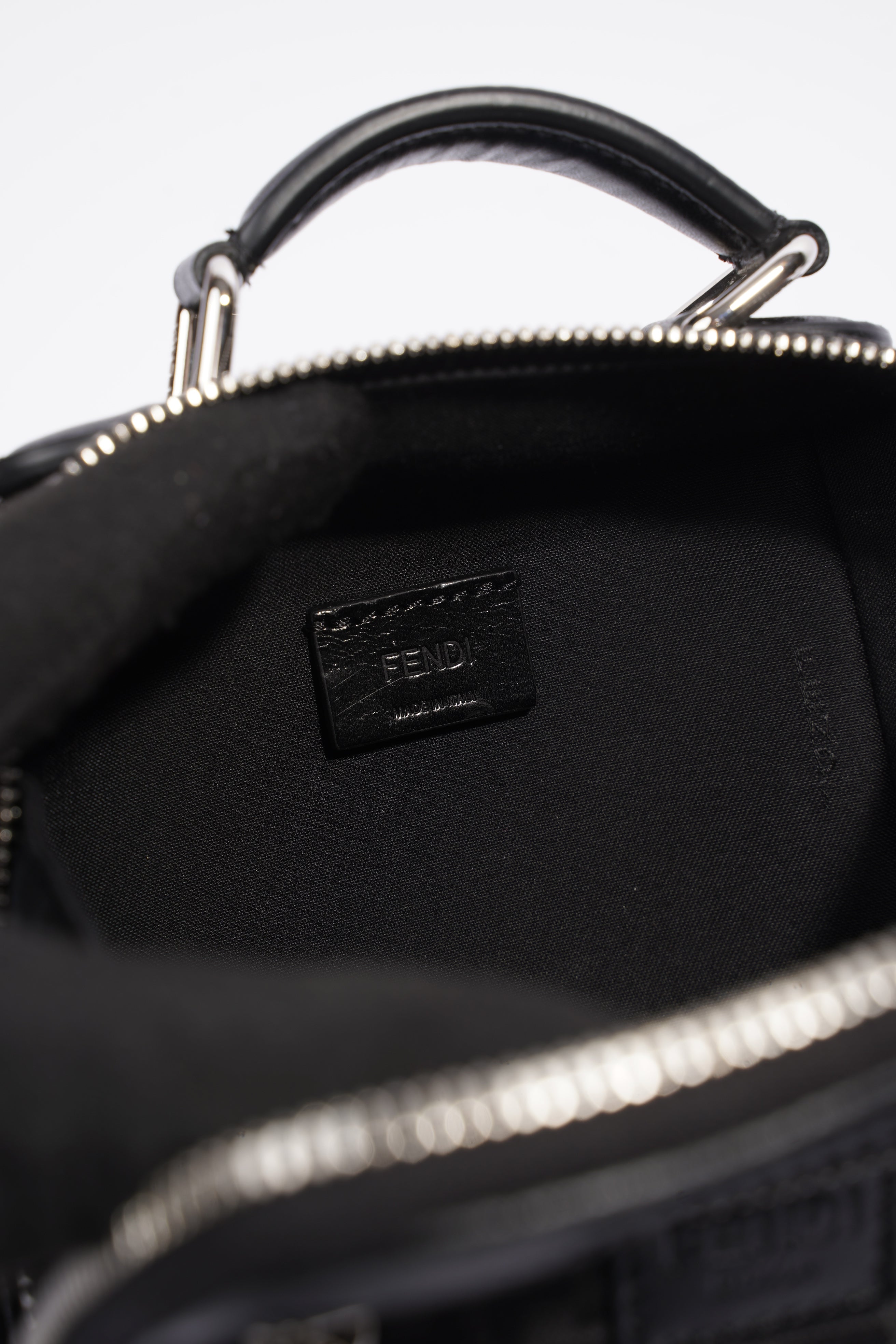 Fendi Travel Mini Bag Jacquard Micro FF Black Fabric