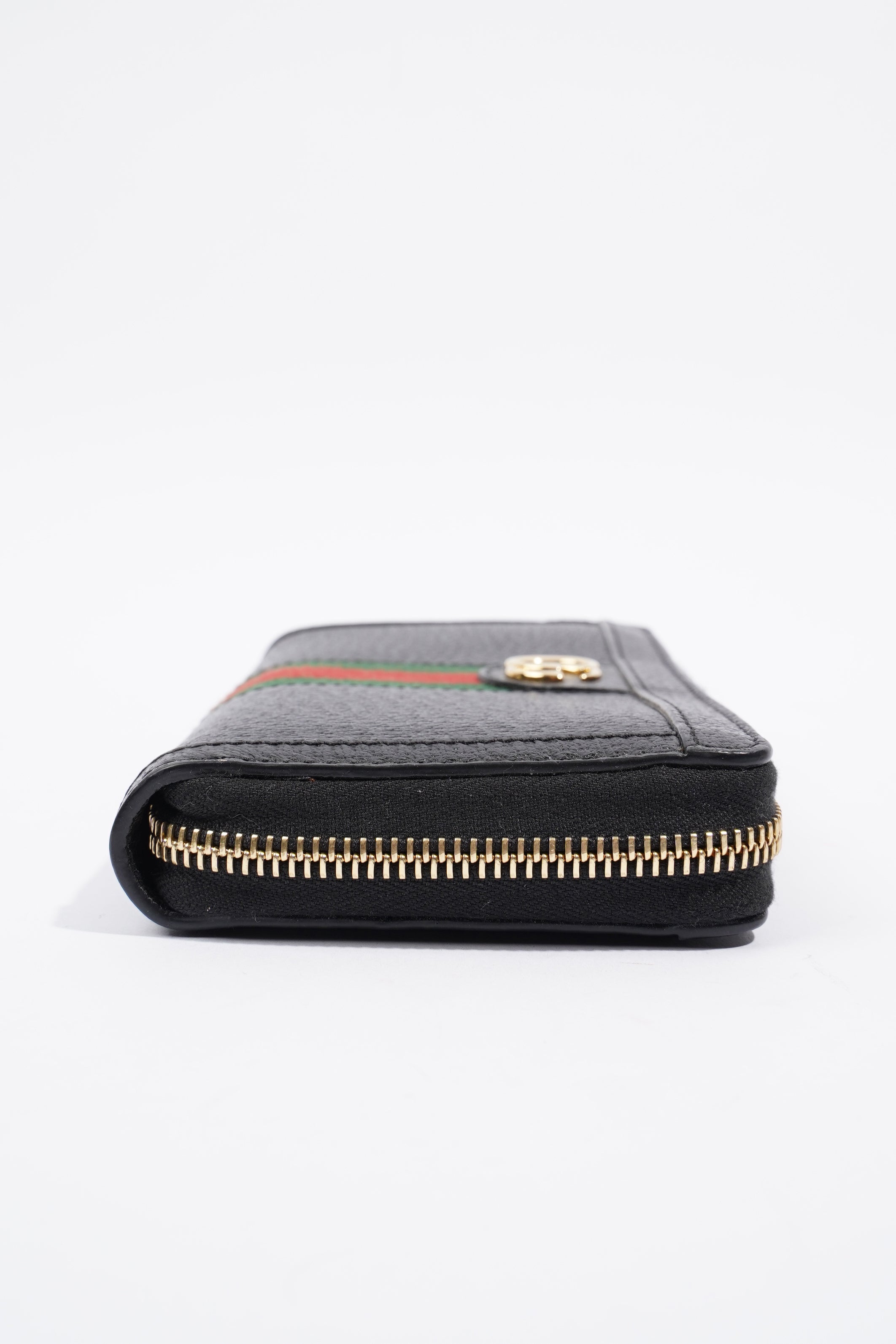 Gucci Ophidia Web Wallet Black / Red / Green Grained Leather