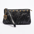 Gucci Heart Keychain Wristlet Black Leather