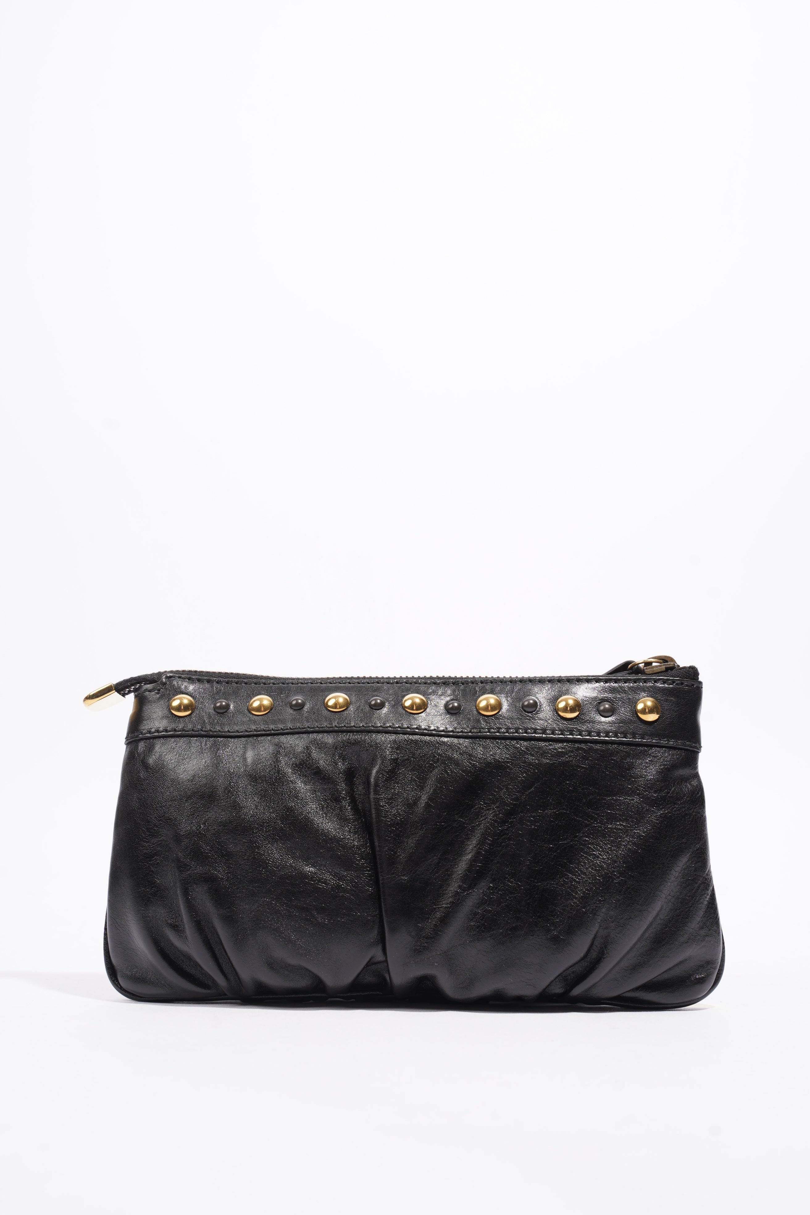 Gucci Heart Keychain Wristlet Black Leather