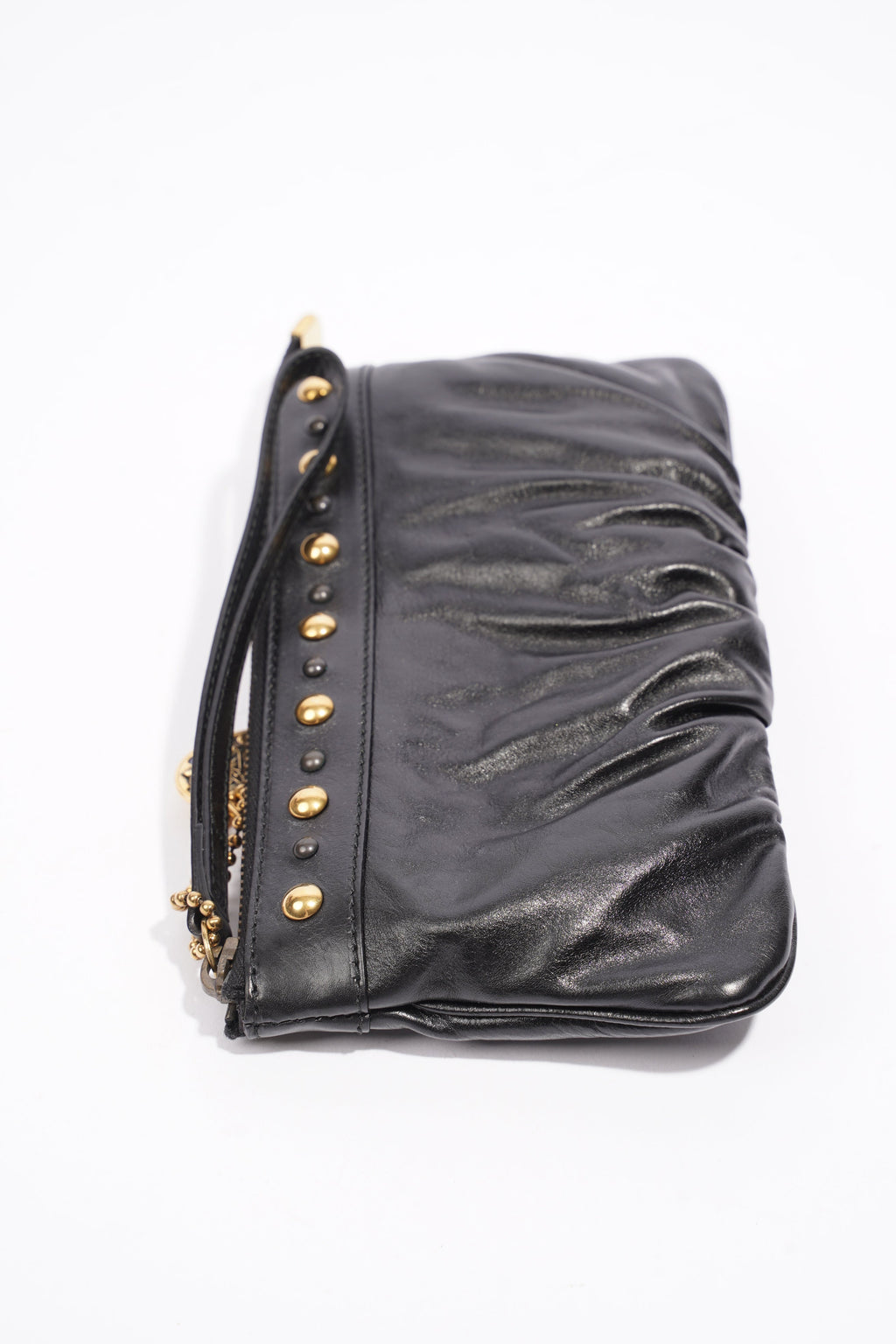 Gucci Heart Keychain Wristlet Black Leather