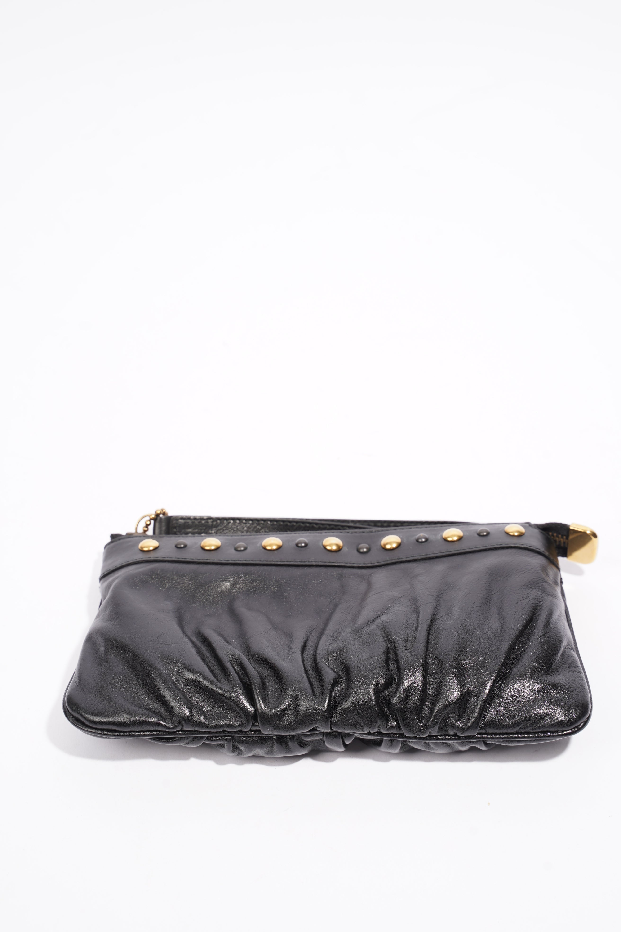 Gucci Heart Keychain Wristlet Black Leather