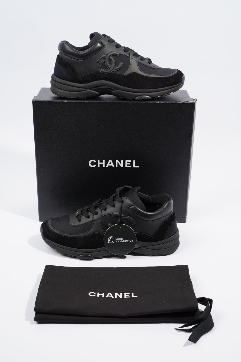 Chanel CC Logo Sneaker Black Suede EU 37.5 UK 4.5