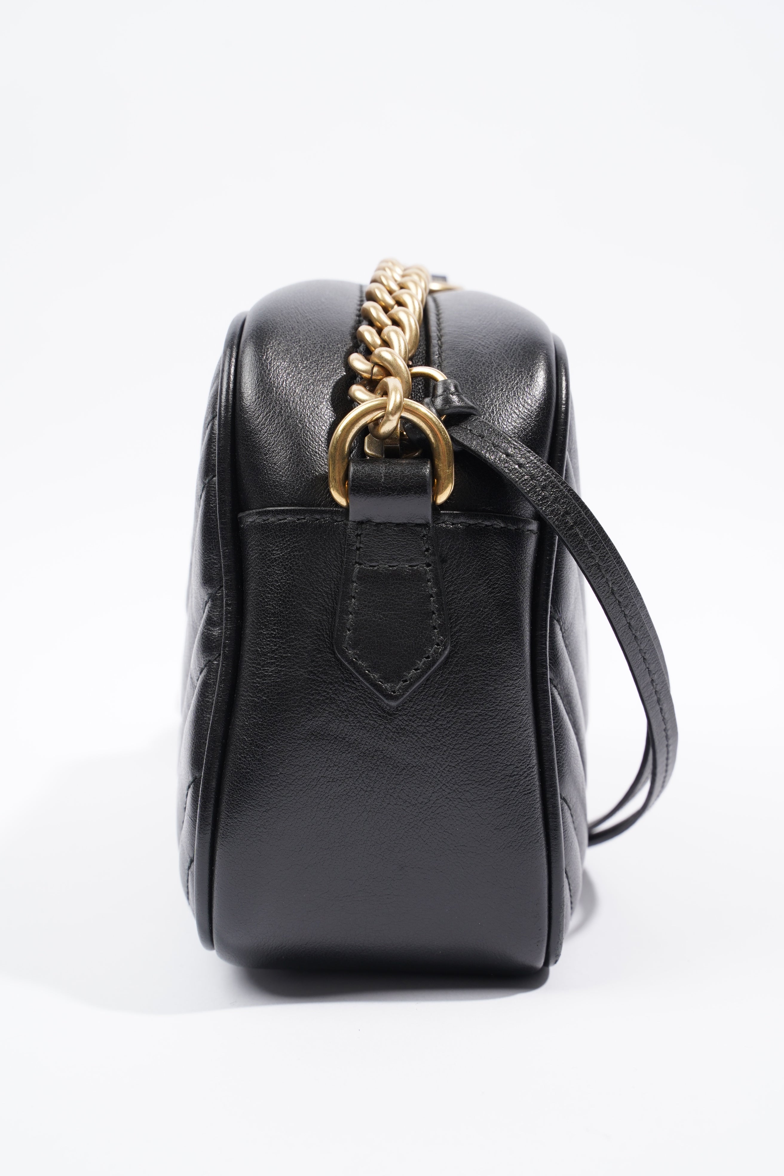 Gucci Marmont Zip Bag Black Leather Small