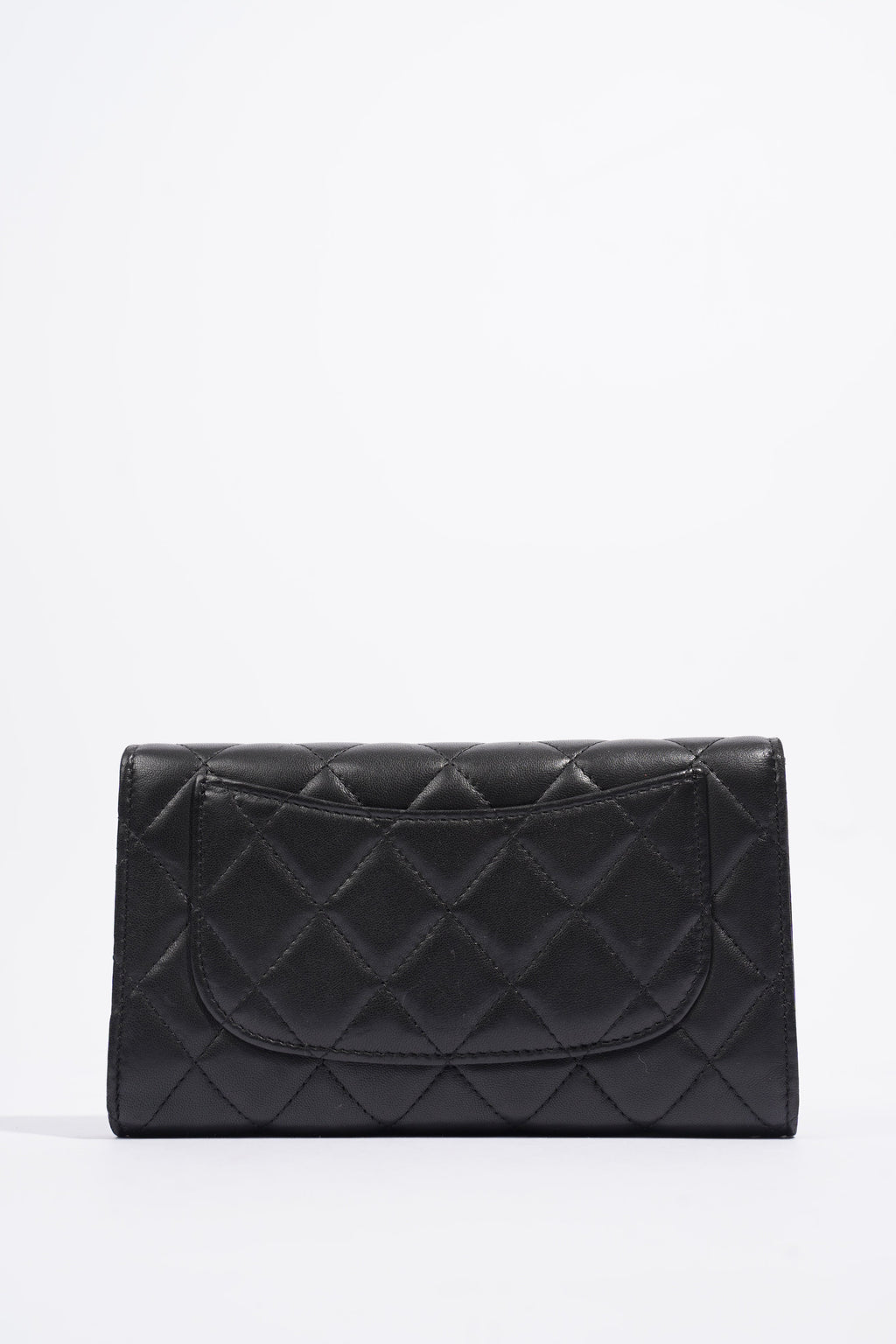 Chanel Classic Flap Wallet Black / Burgundy Lambskin Leather