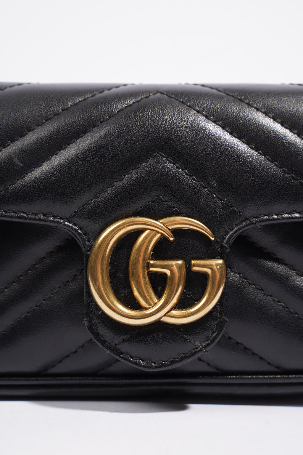 Gucci Marmont Flap Black Matelasse Leather Super Mini