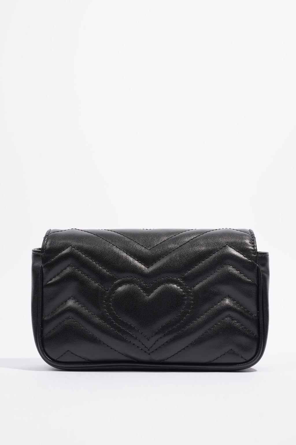 Gucci Marmont Flap Black Matelasse Leather Super Mini