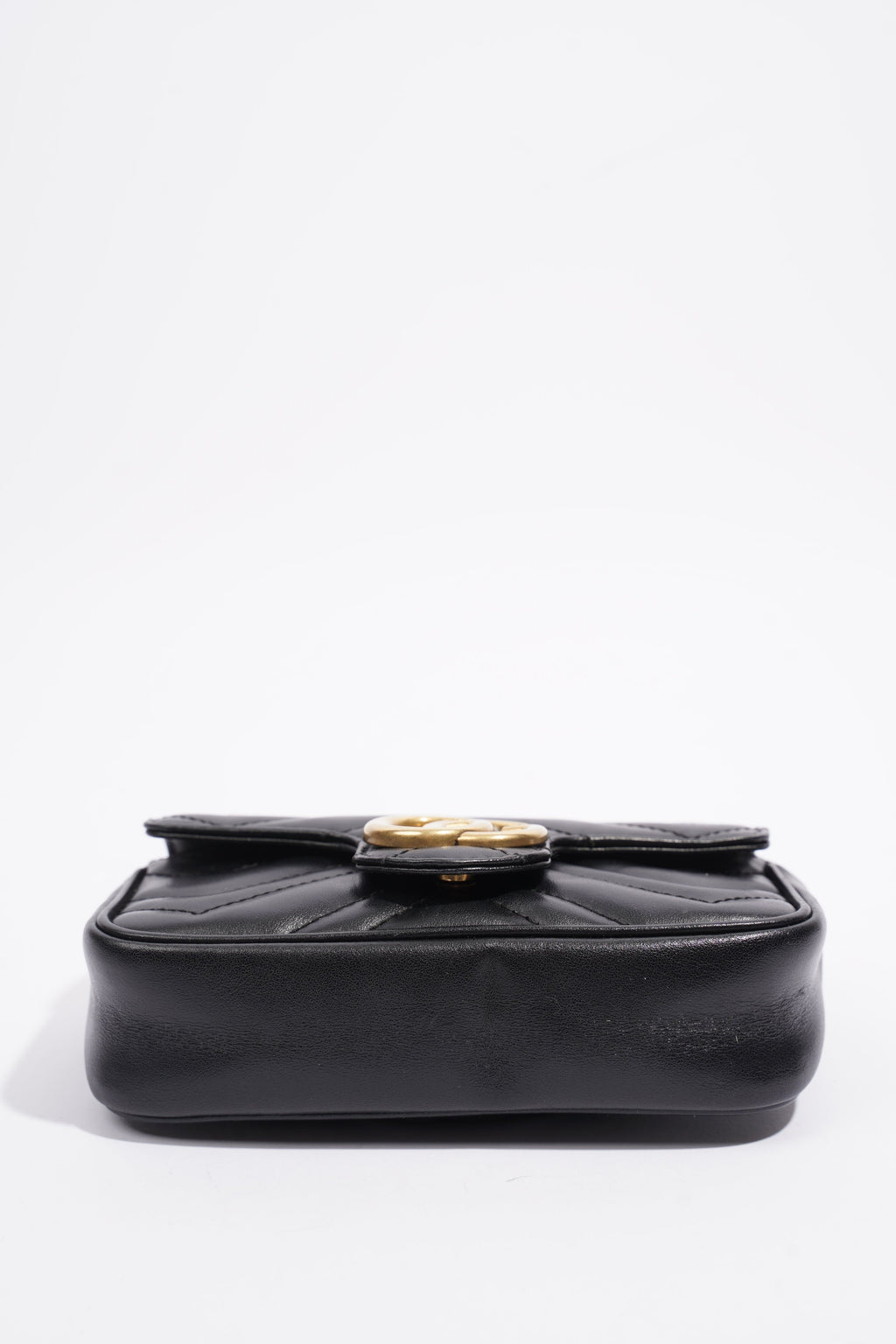 Gucci Marmont Flap Black Matelasse Leather Super Mini