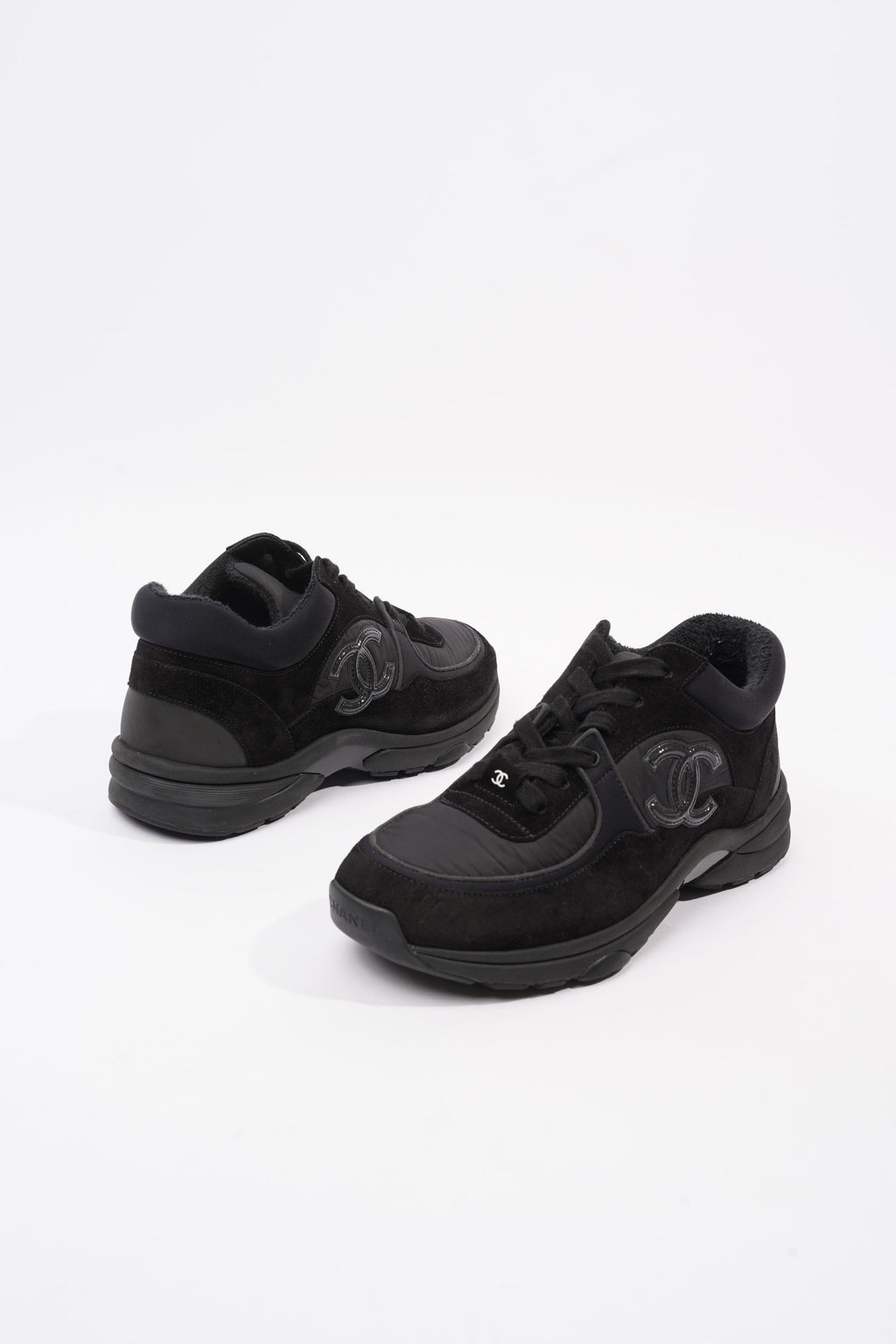 Chanel CC Logo Black Suede EU 38 UK 5