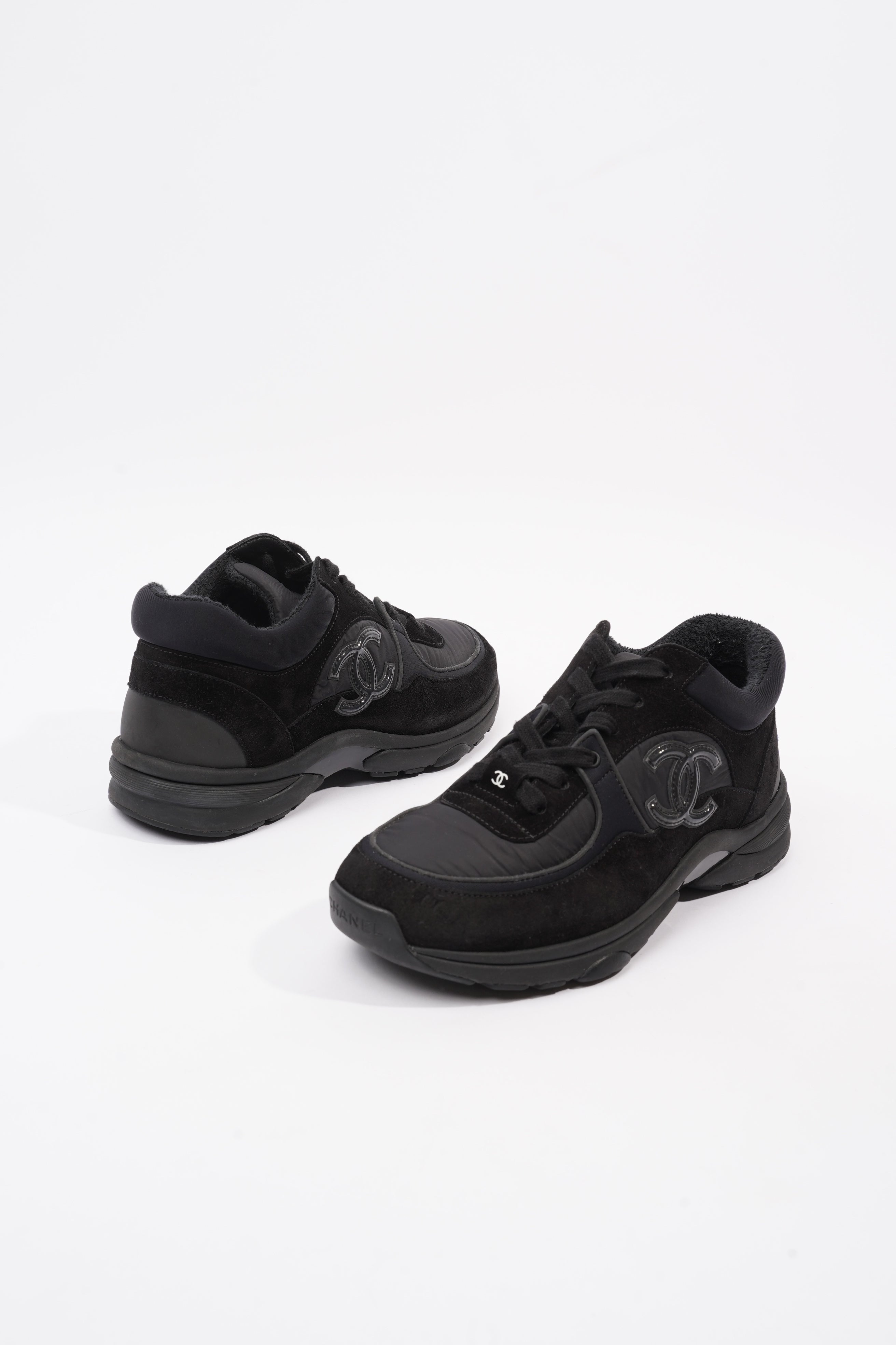 Chanel CC Logo Black Suede EU 38 UK 5
