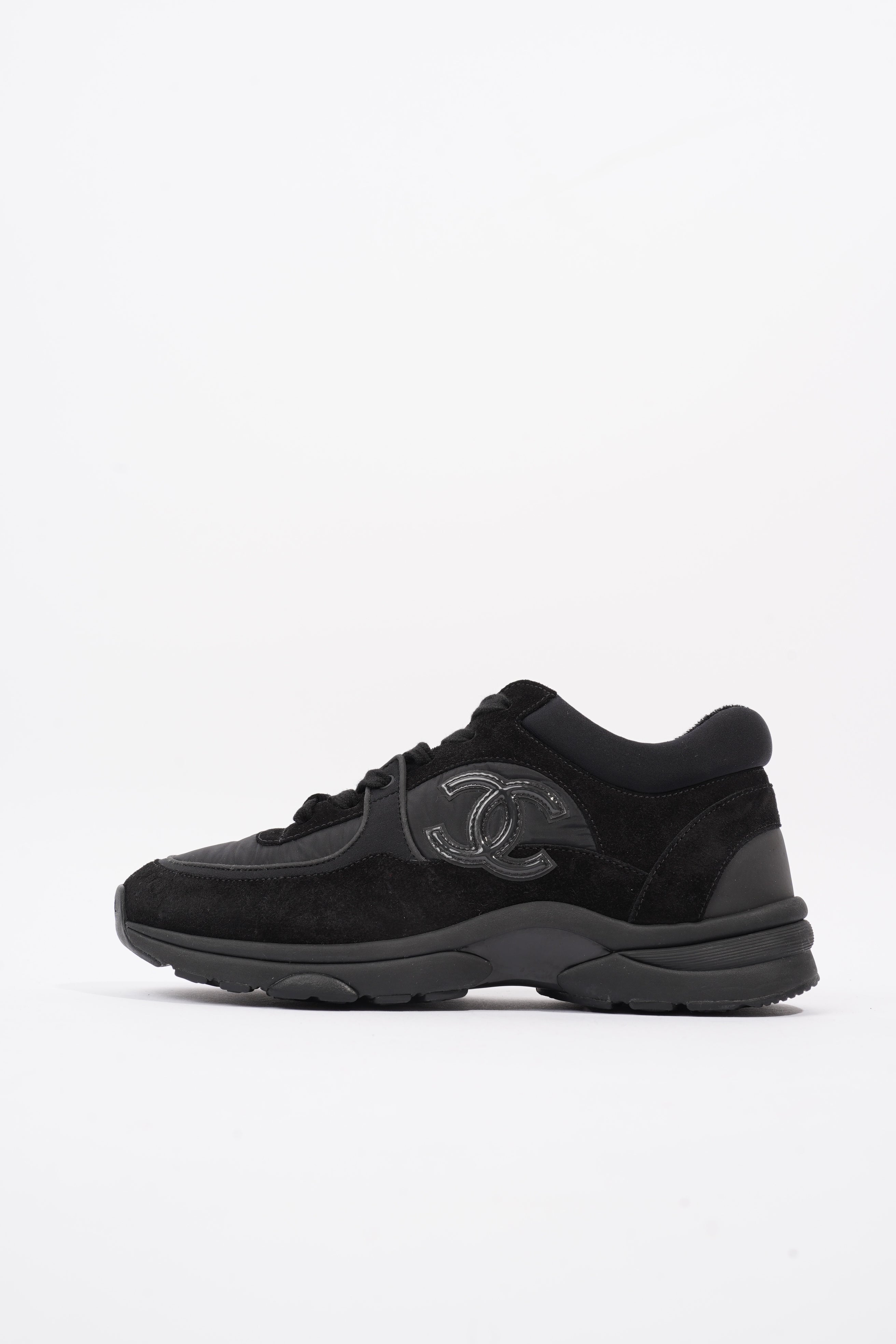 Chanel CC Logo Black Suede EU 38 UK 5