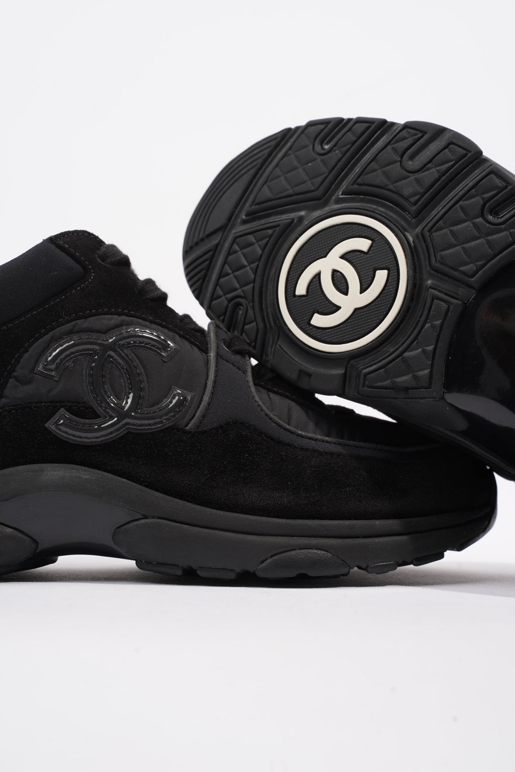 Chanel CC Logo Black Suede EU 38 UK 5