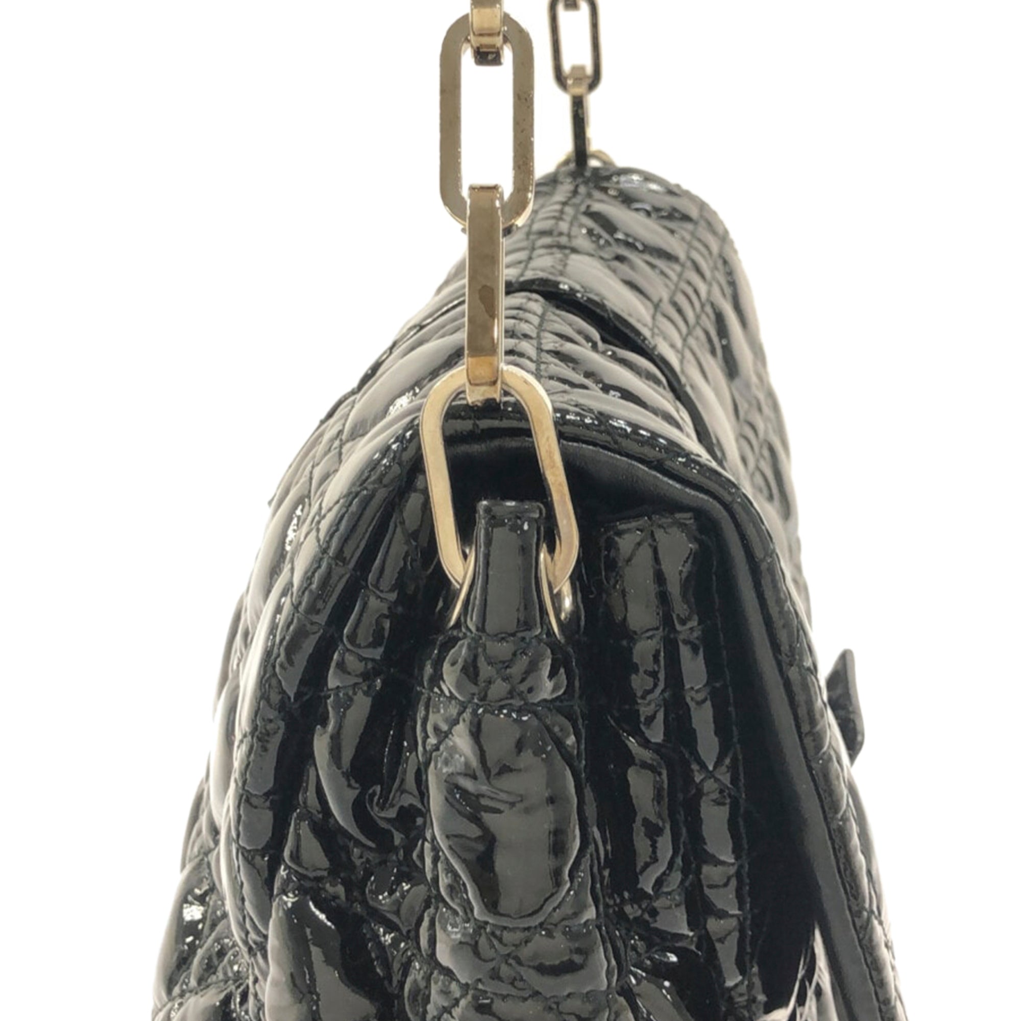 DIOR Cannage New Lock Patent Leather Flap Bag