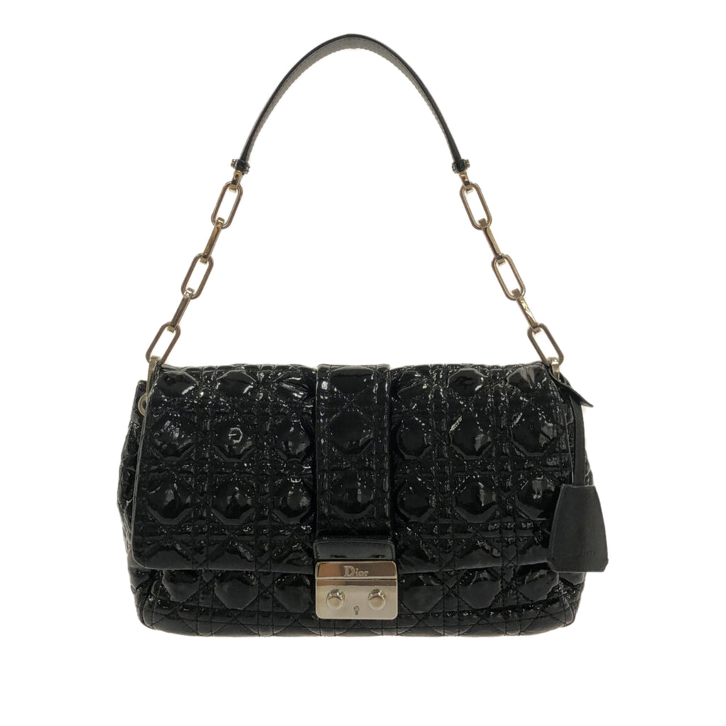 DIOR Cannage New Lock Patent Leather Flap Bag