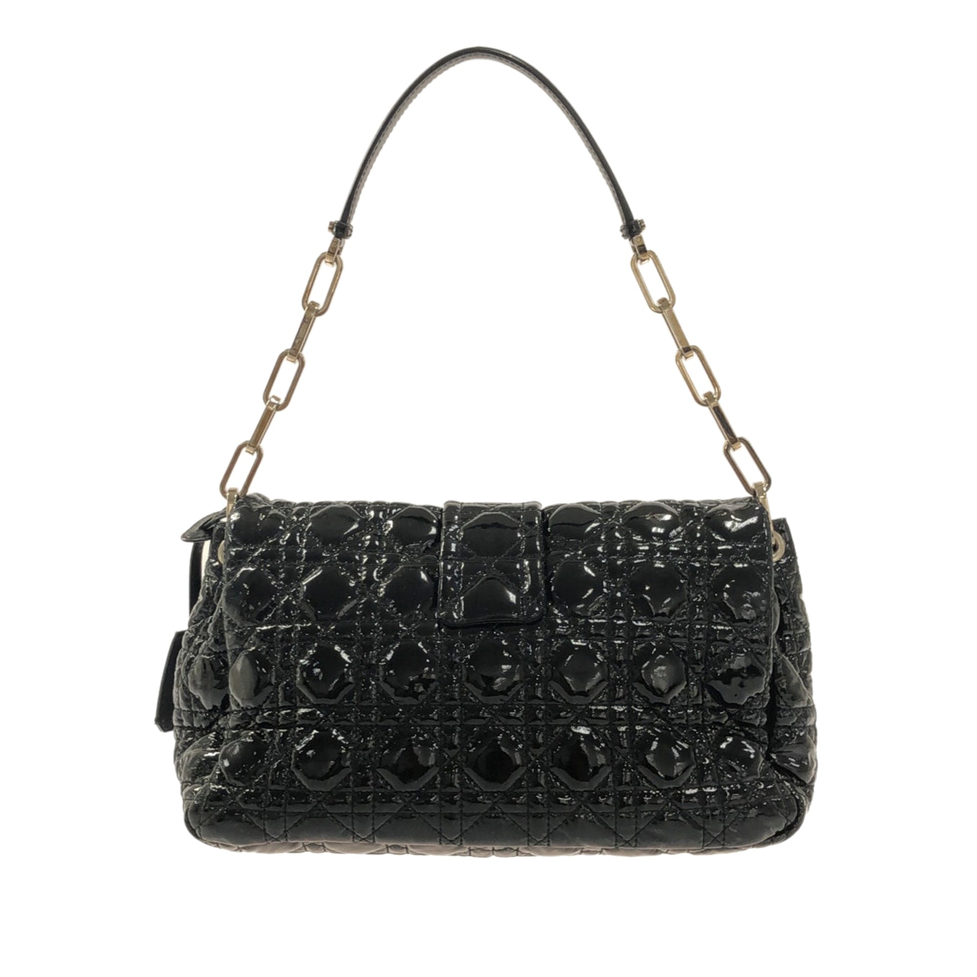 DIOR Cannage New Lock Patent Leather Flap Bag