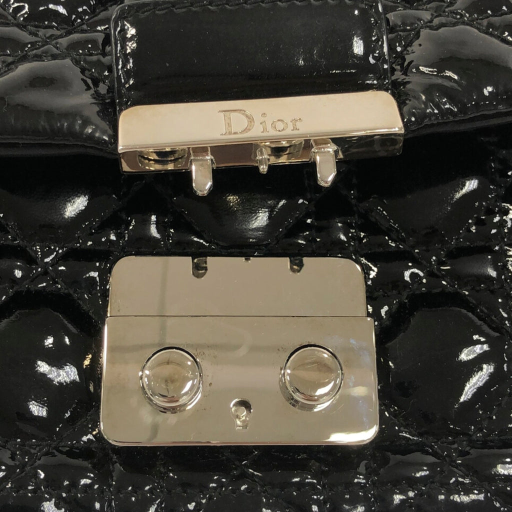 DIOR Cannage New Lock Patent Leather Flap Bag