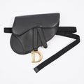Christian Dior Saddle Belt Bag Black Leather