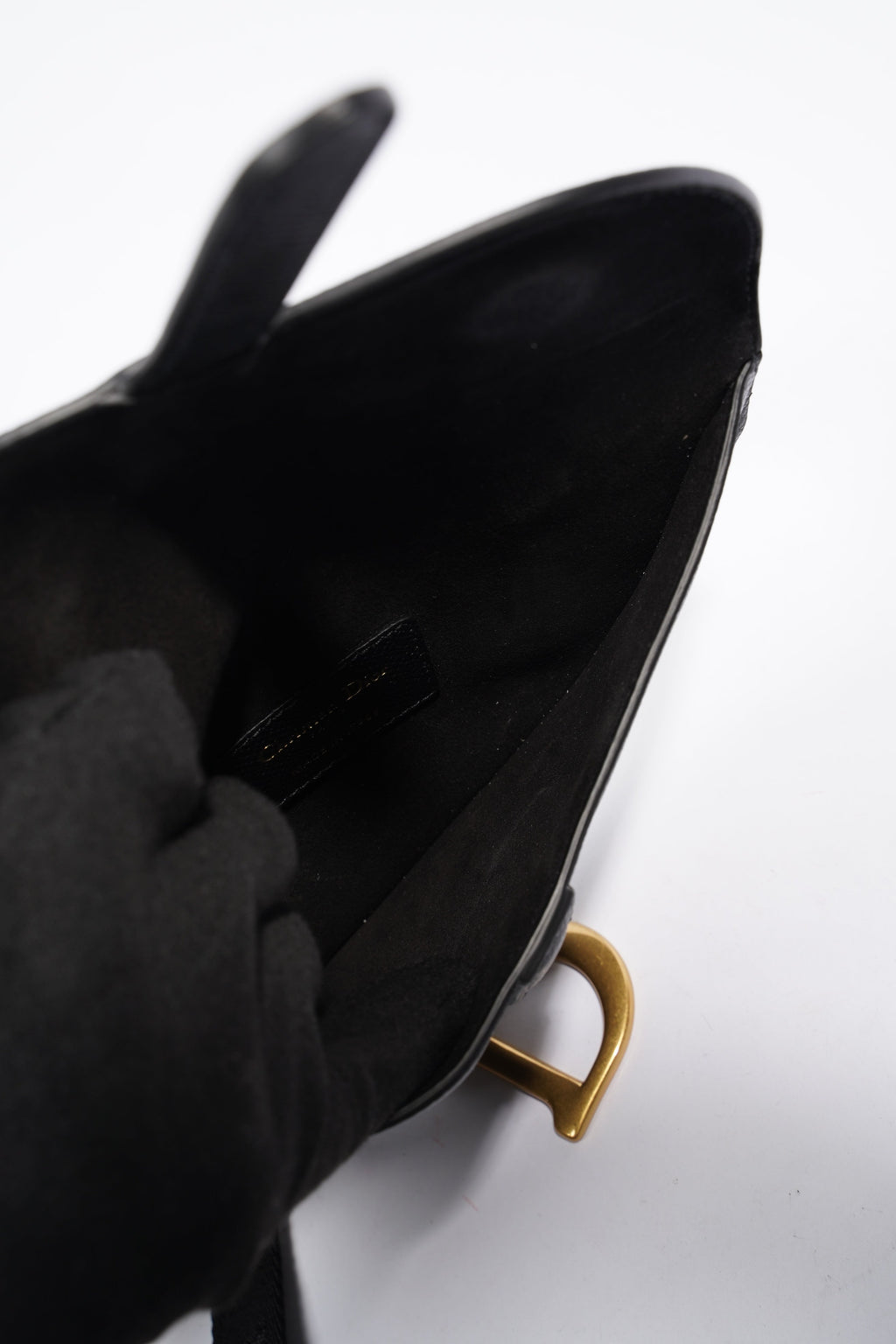 Christian Dior Saddle Belt Bag Black Leather