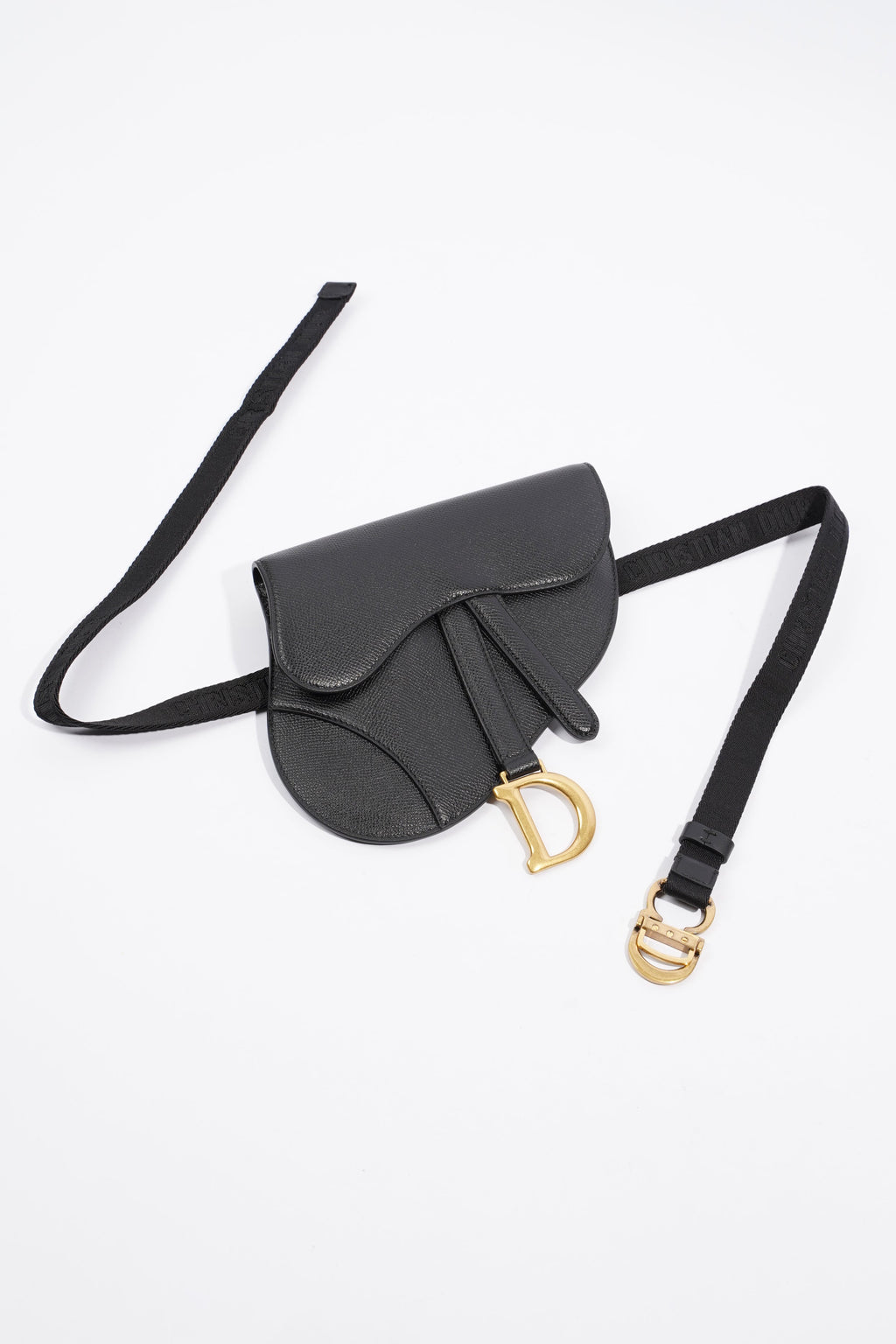 Christian Dior Saddle Belt Bag Black Leather
