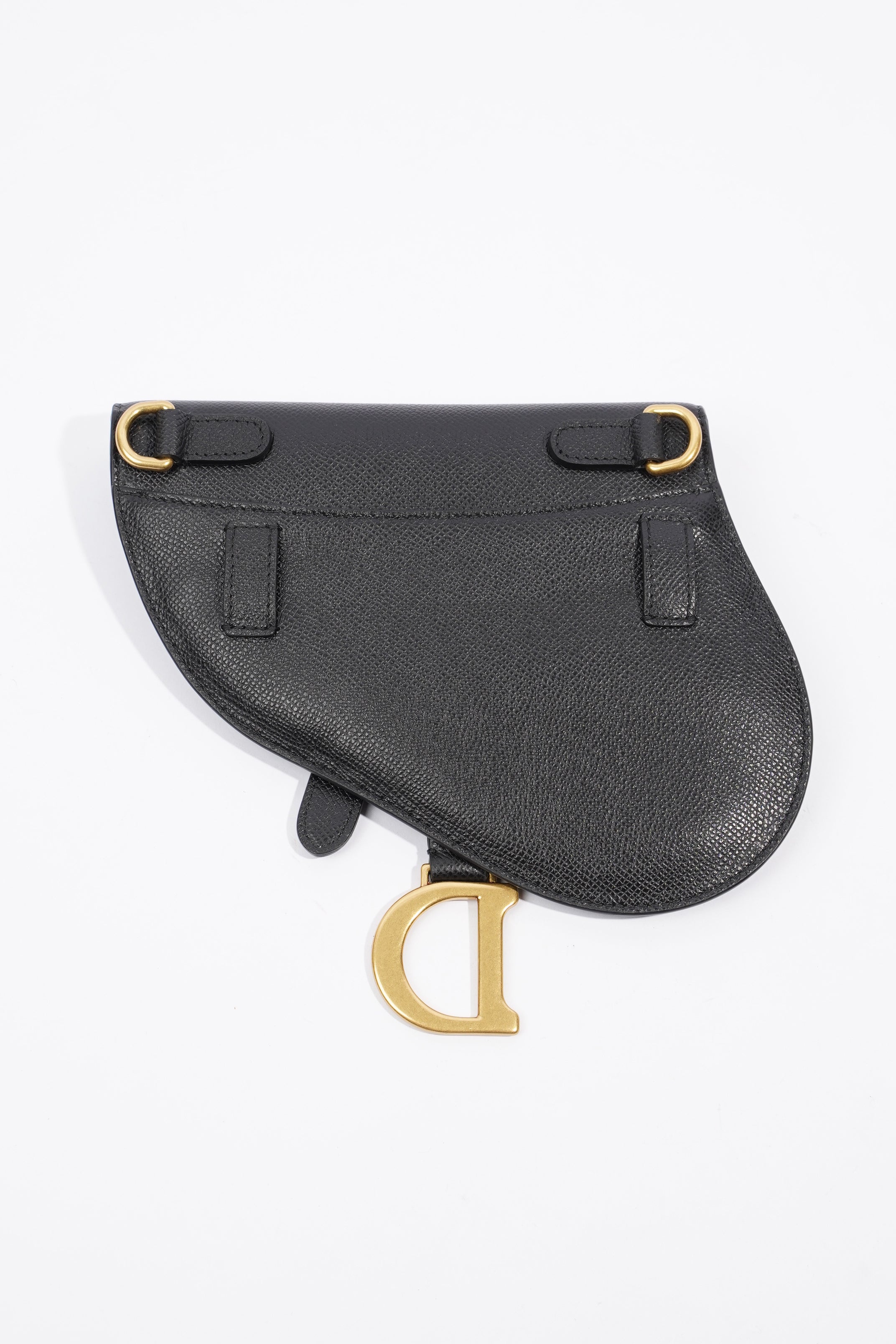 Christian Dior Saddle Belt Bag Black Leather