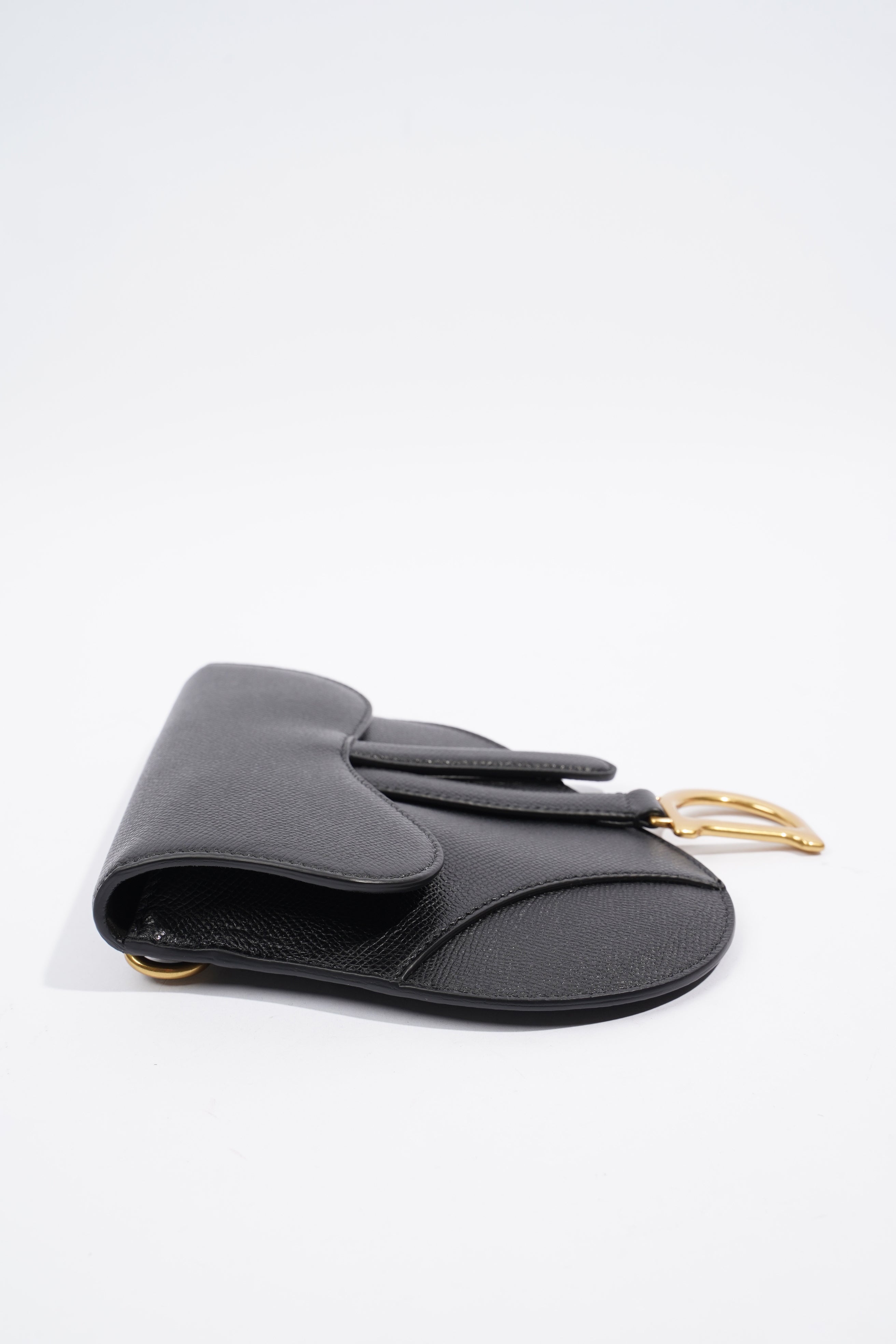 Christian Dior Saddle Belt Bag Black Leather