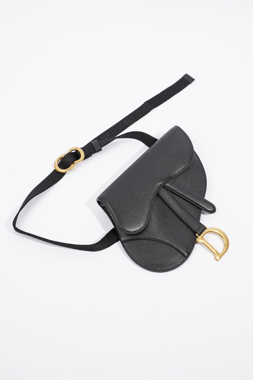 Christian Dior Saddle Belt Bag Black Leather