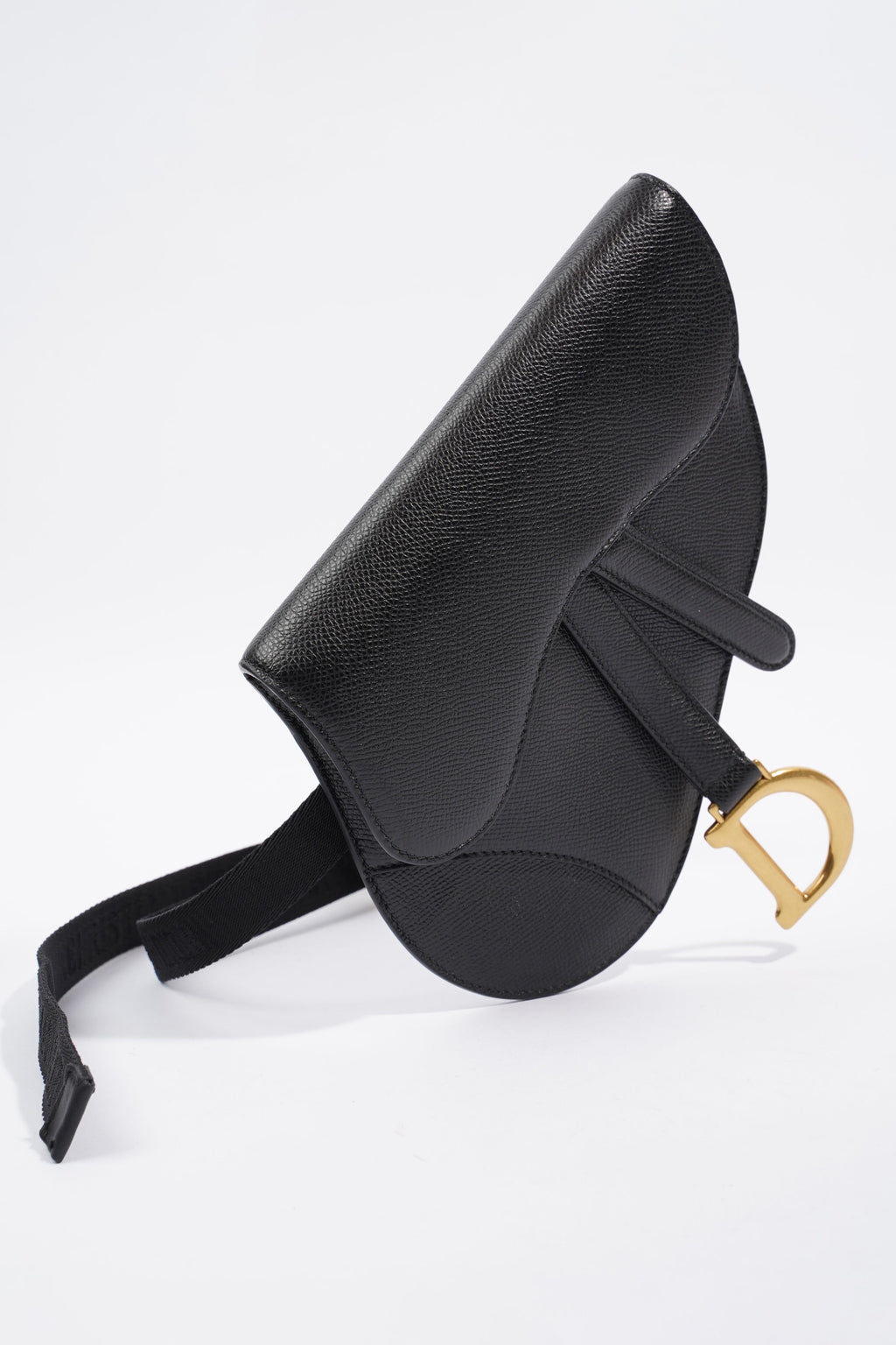 Christian Dior Saddle Belt Bag Black Leather