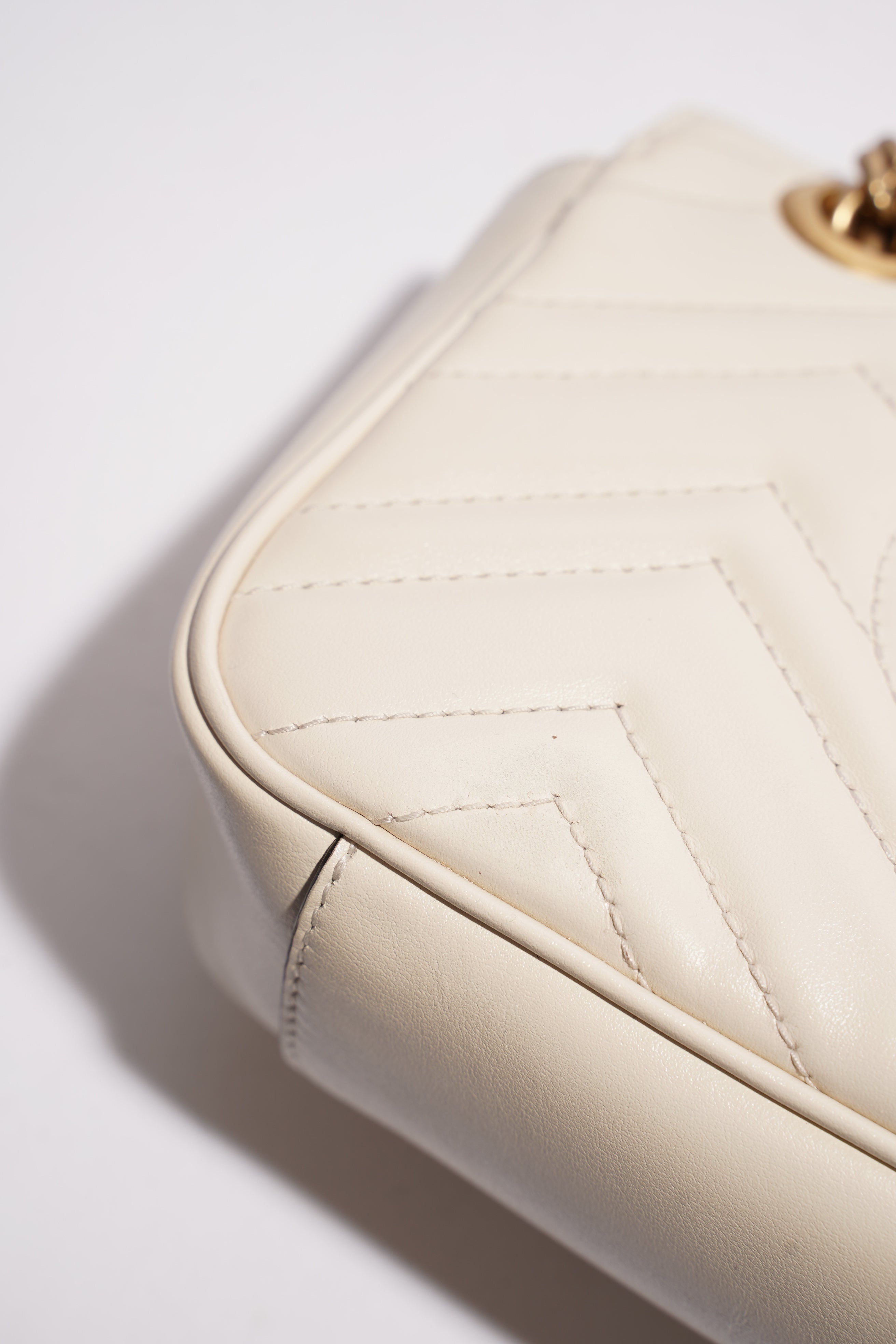 Gucci Marmont Flap White Matelasse Leather Mini