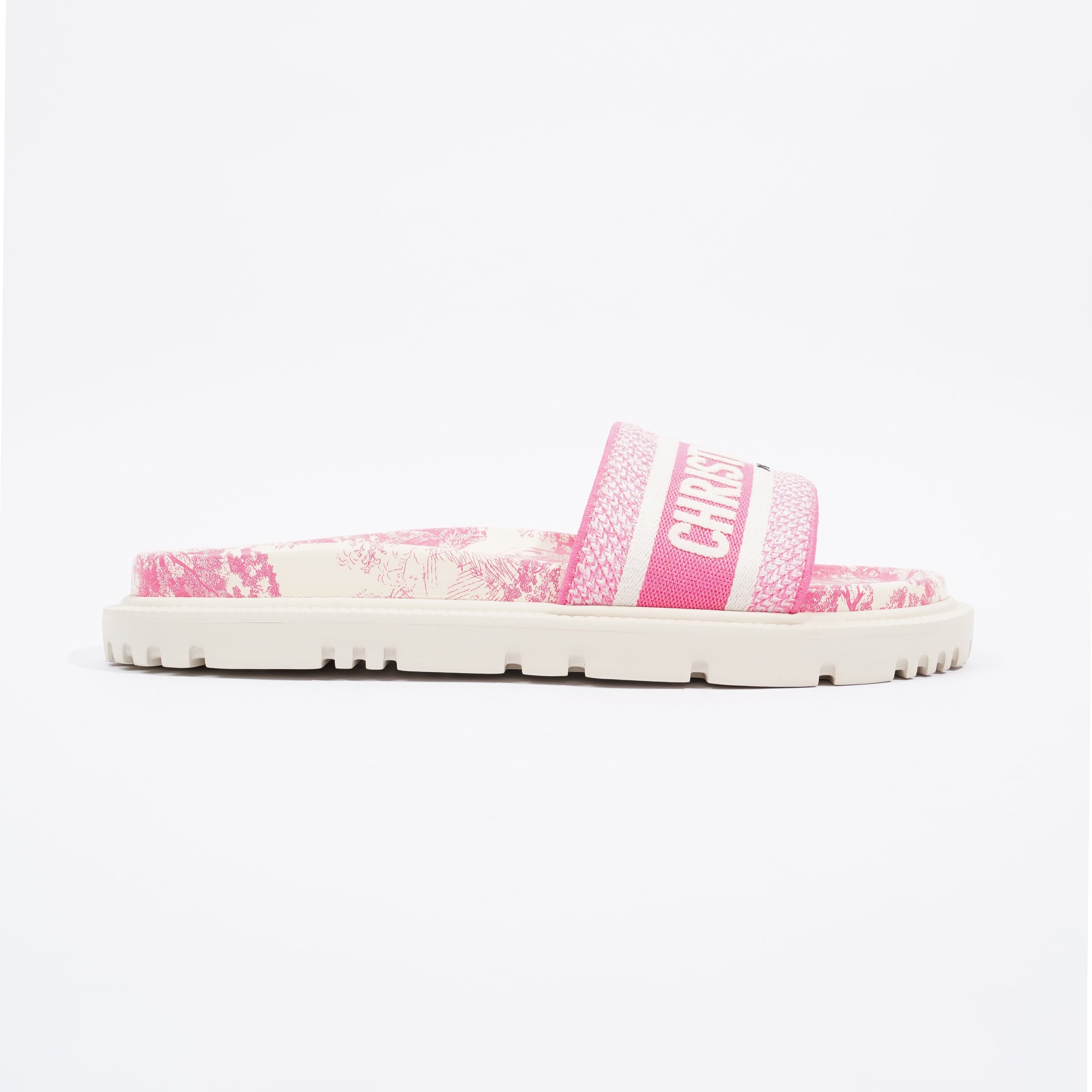 Christian Dior Dway Slide Pink / White Canvas EU 41 UK 8