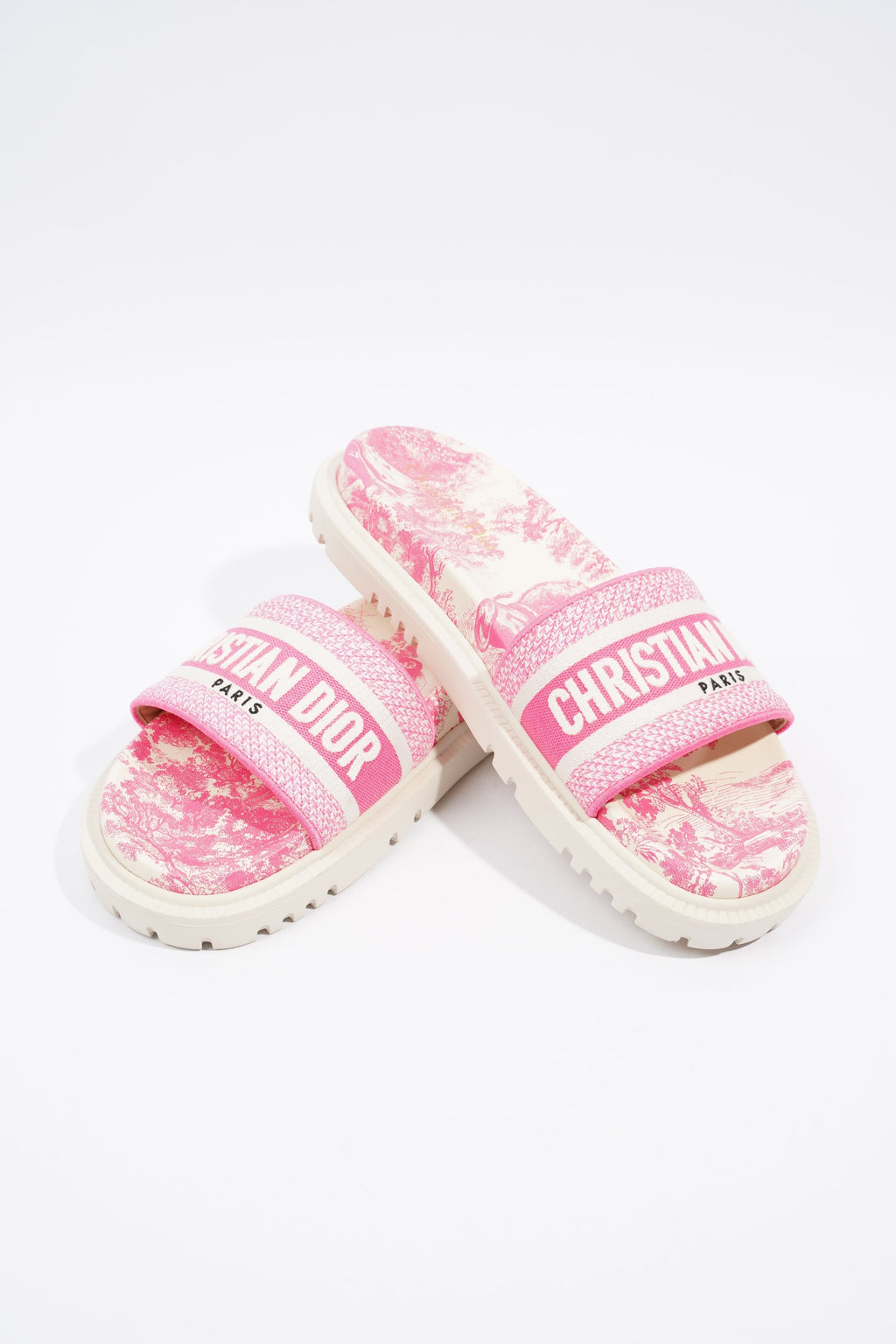 Christian Dior Dway Slide Pink / White Canvas EU 41 UK 8
