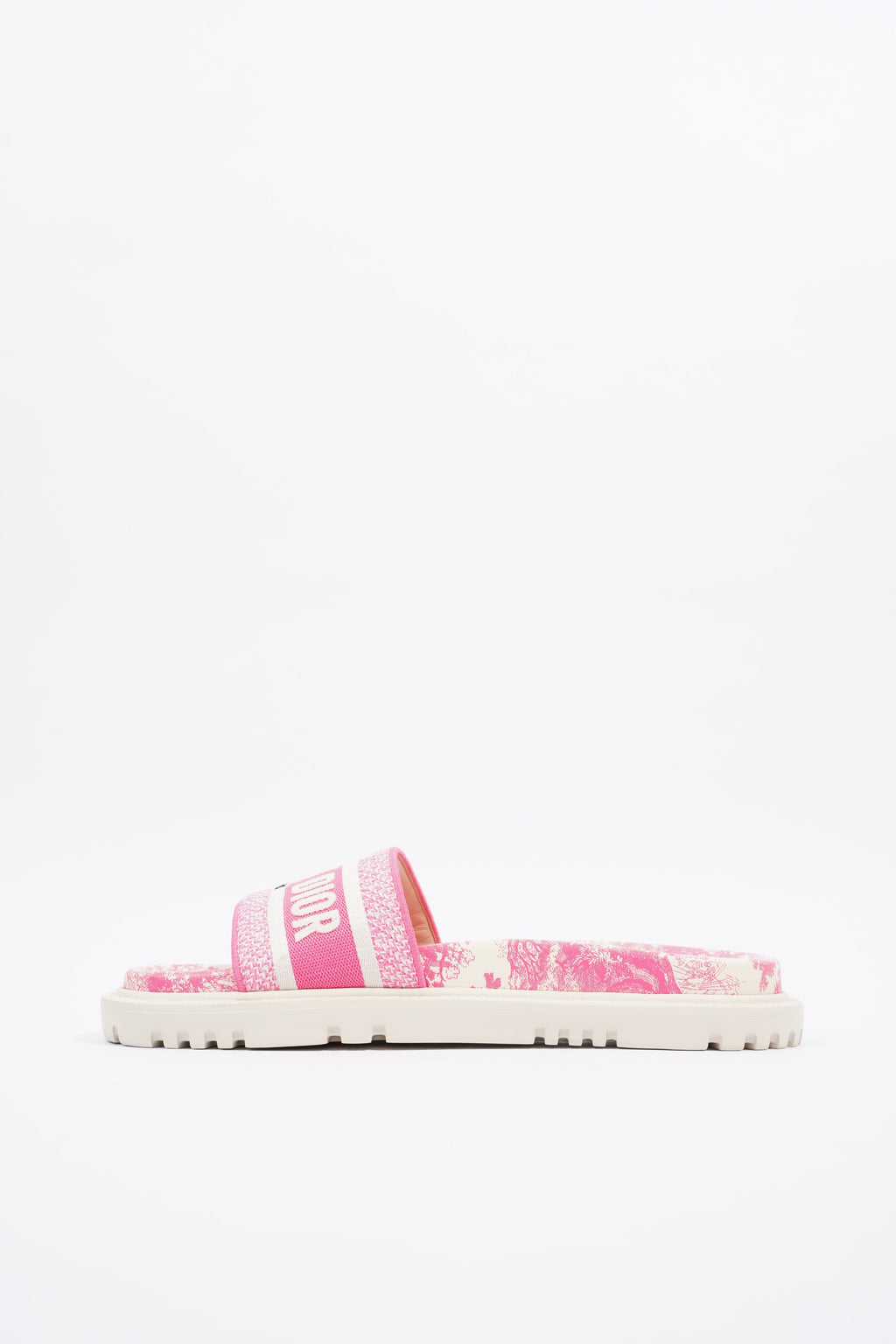 Christian Dior Dway Slide Pink / White Canvas EU 41 UK 8