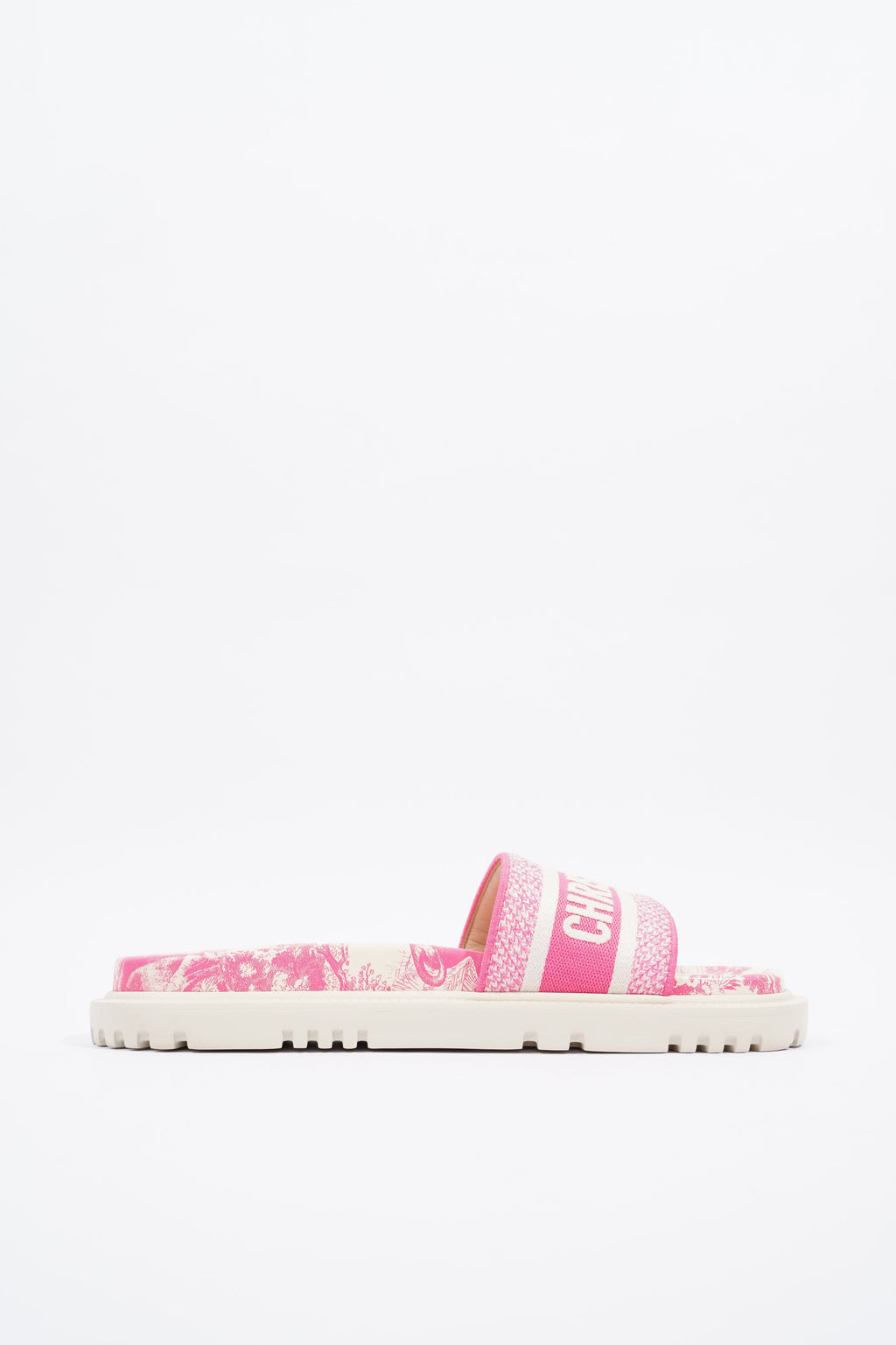 Christian Dior Dway Slide Pink / White Canvas EU 41 UK 8