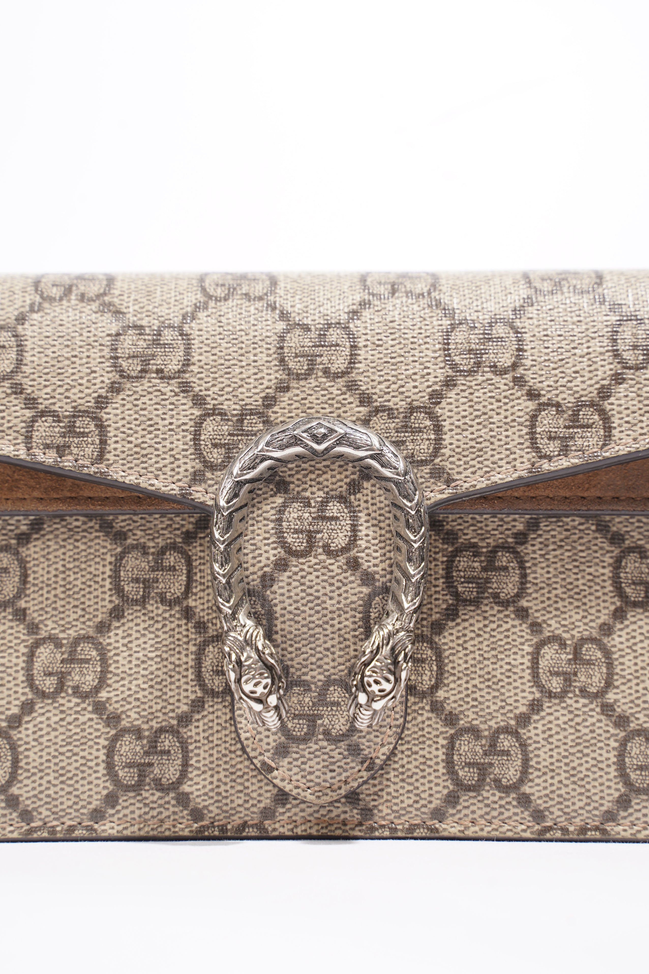 Gucci Dionysus Super Mini Chain Beige And Ebony GG Supreme Coated Canvas