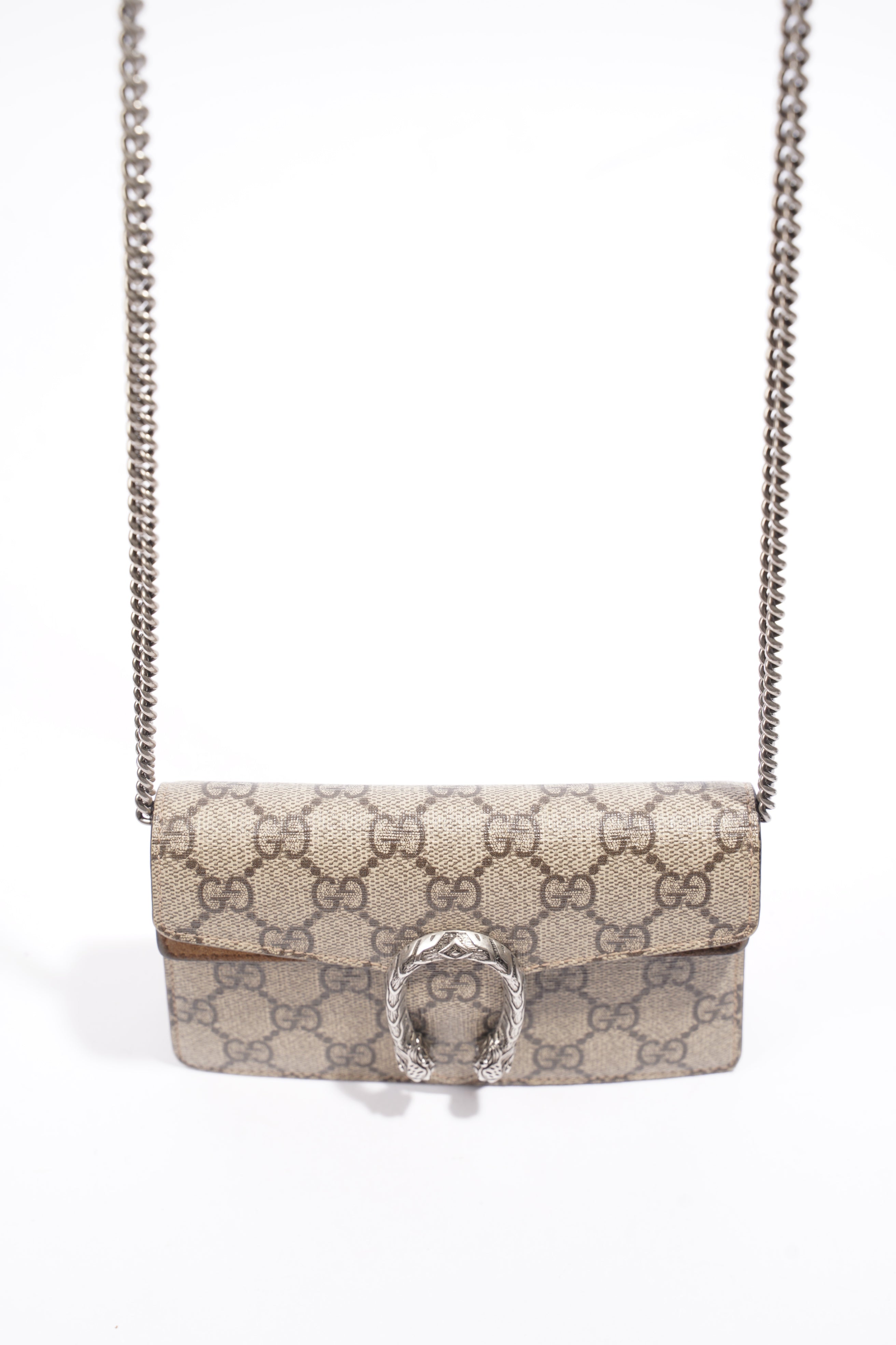 Gucci Dionysus Super Mini Chain Beige And Ebony GG Supreme Coated Canvas