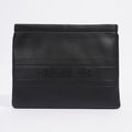 Christian Dior Stripe Pouch Black Leather
