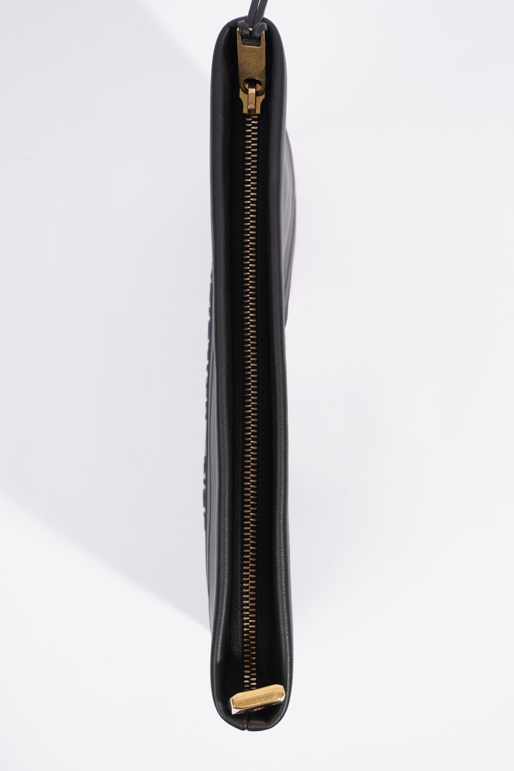Christian Dior Stripe Pouch Black Leather