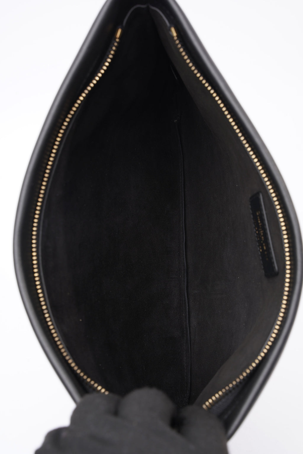 Christian Dior Stripe Pouch Black Leather