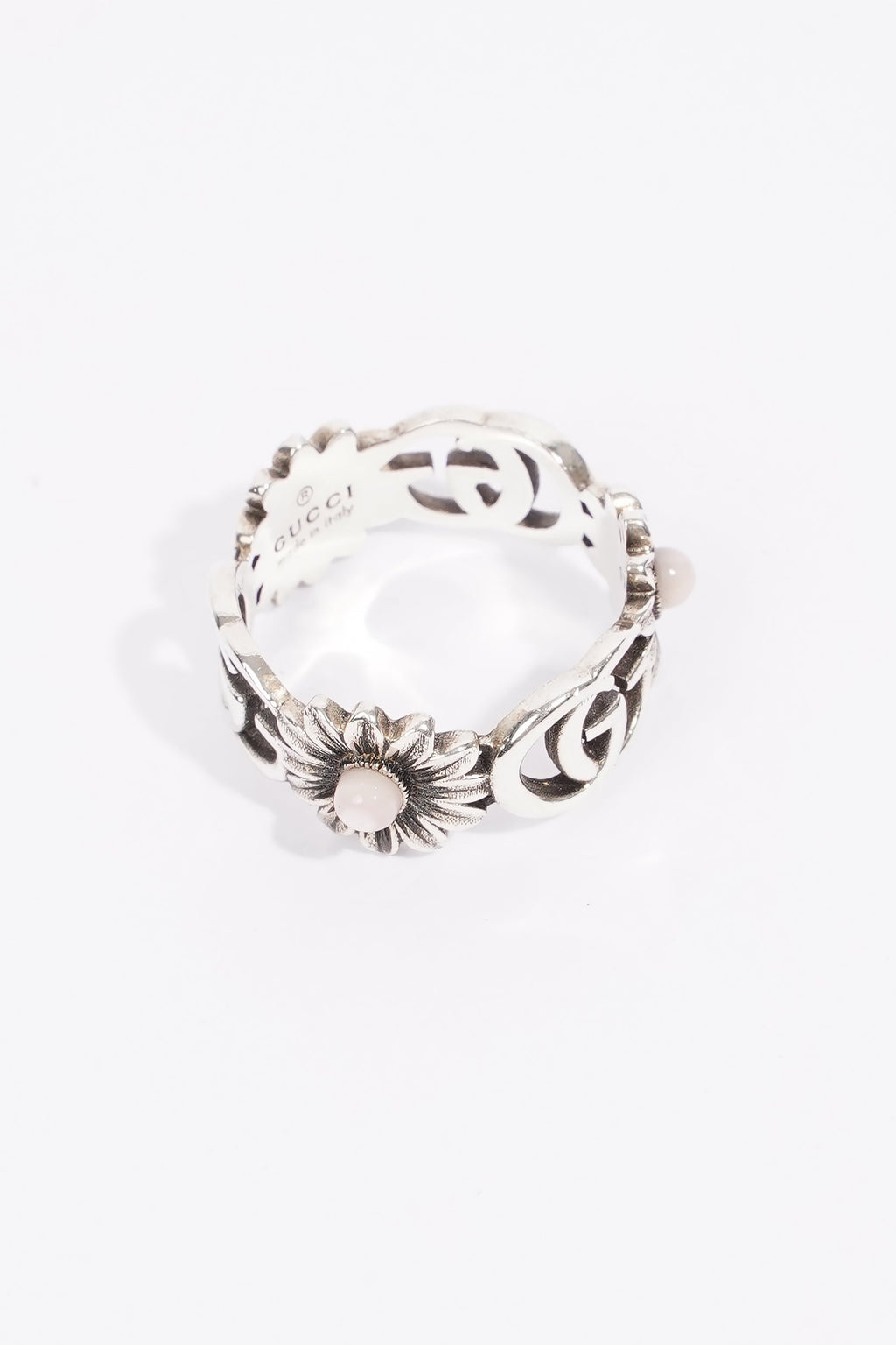 Gucci GG Marmont Mother Of Pearl Ring Silver / Pink Pearl Silver Sterling 17