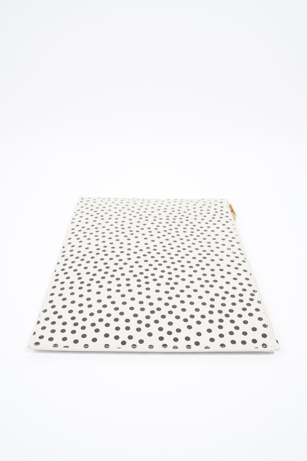 Saint Laurent Polka Dot Pouch Black / White Leather