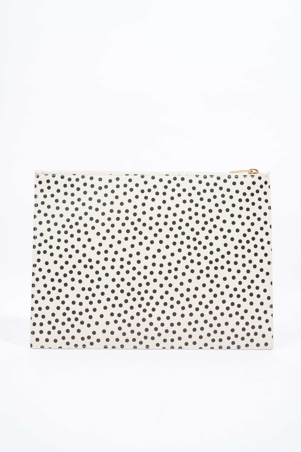 Saint Laurent Polka Dot Pouch Black / White Leather