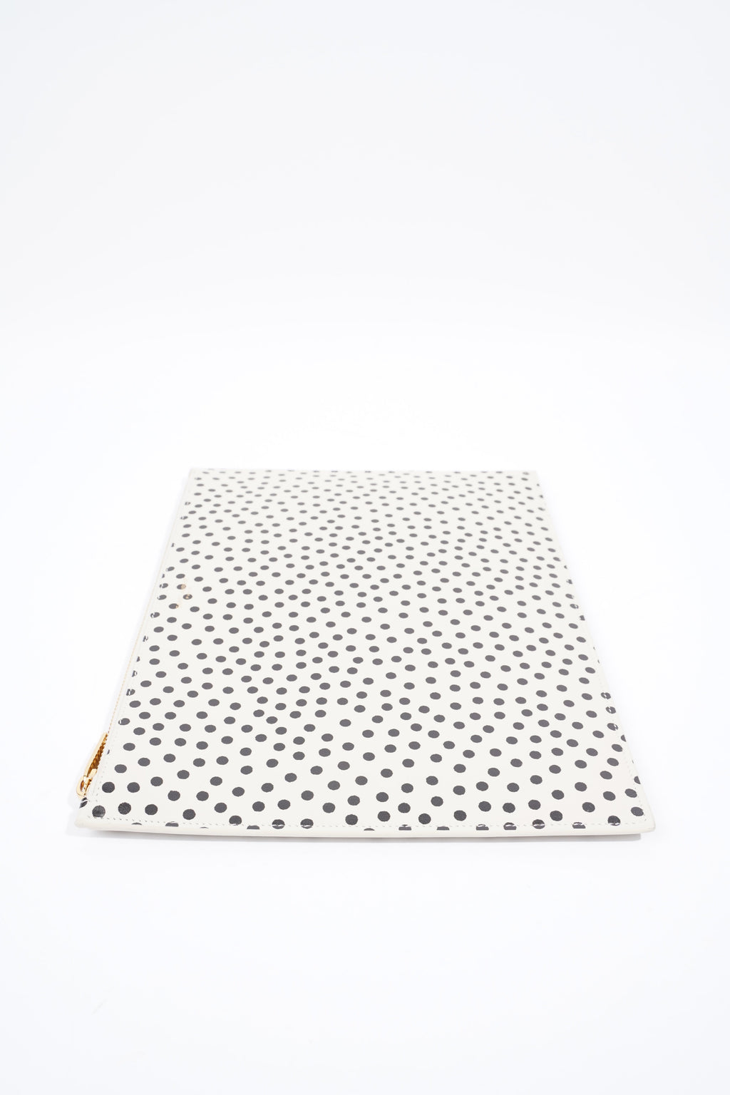 Saint Laurent Polka Dot Pouch Black / White Leather