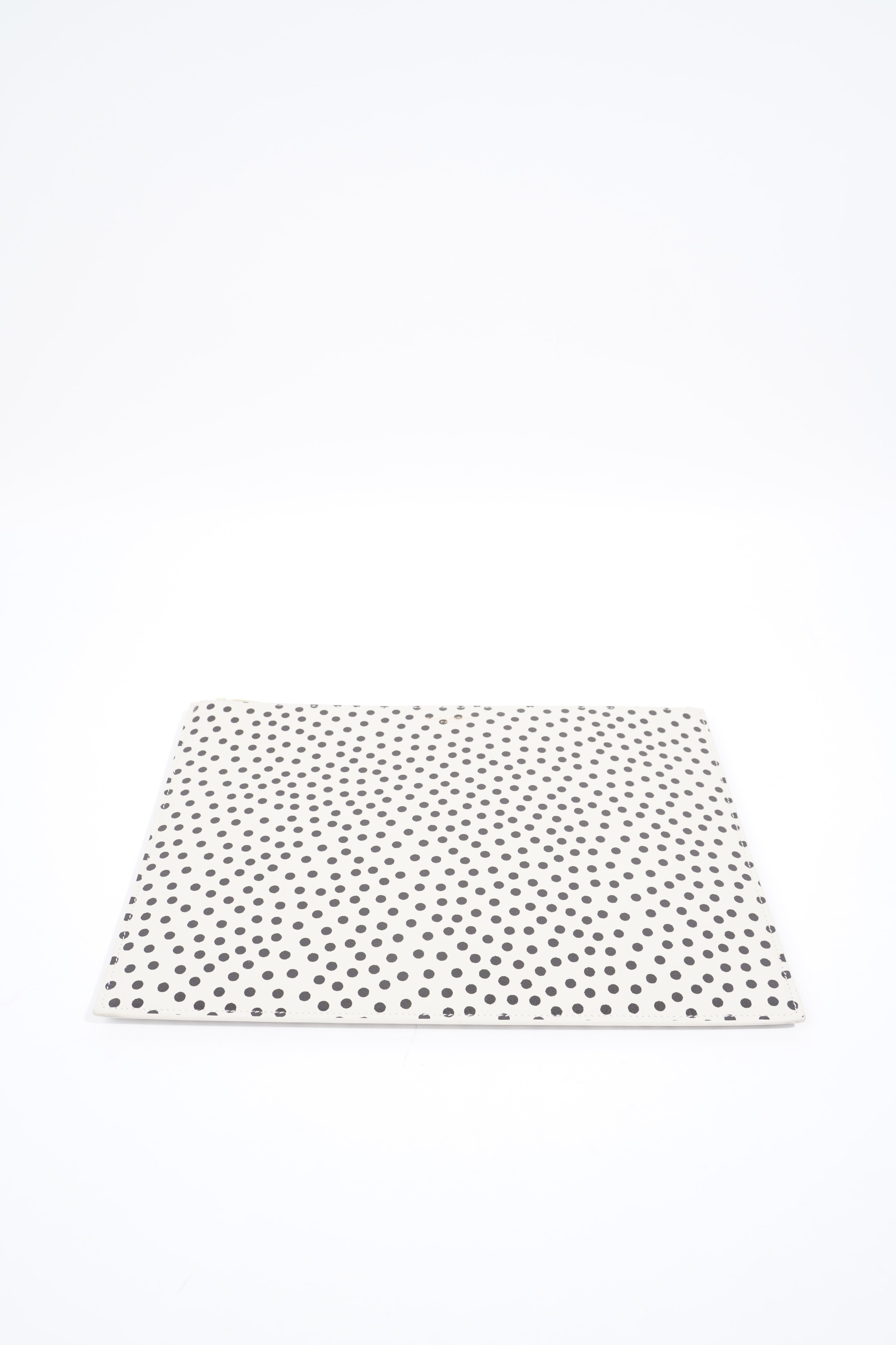 Saint Laurent Polka Dot Pouch Black / White Leather