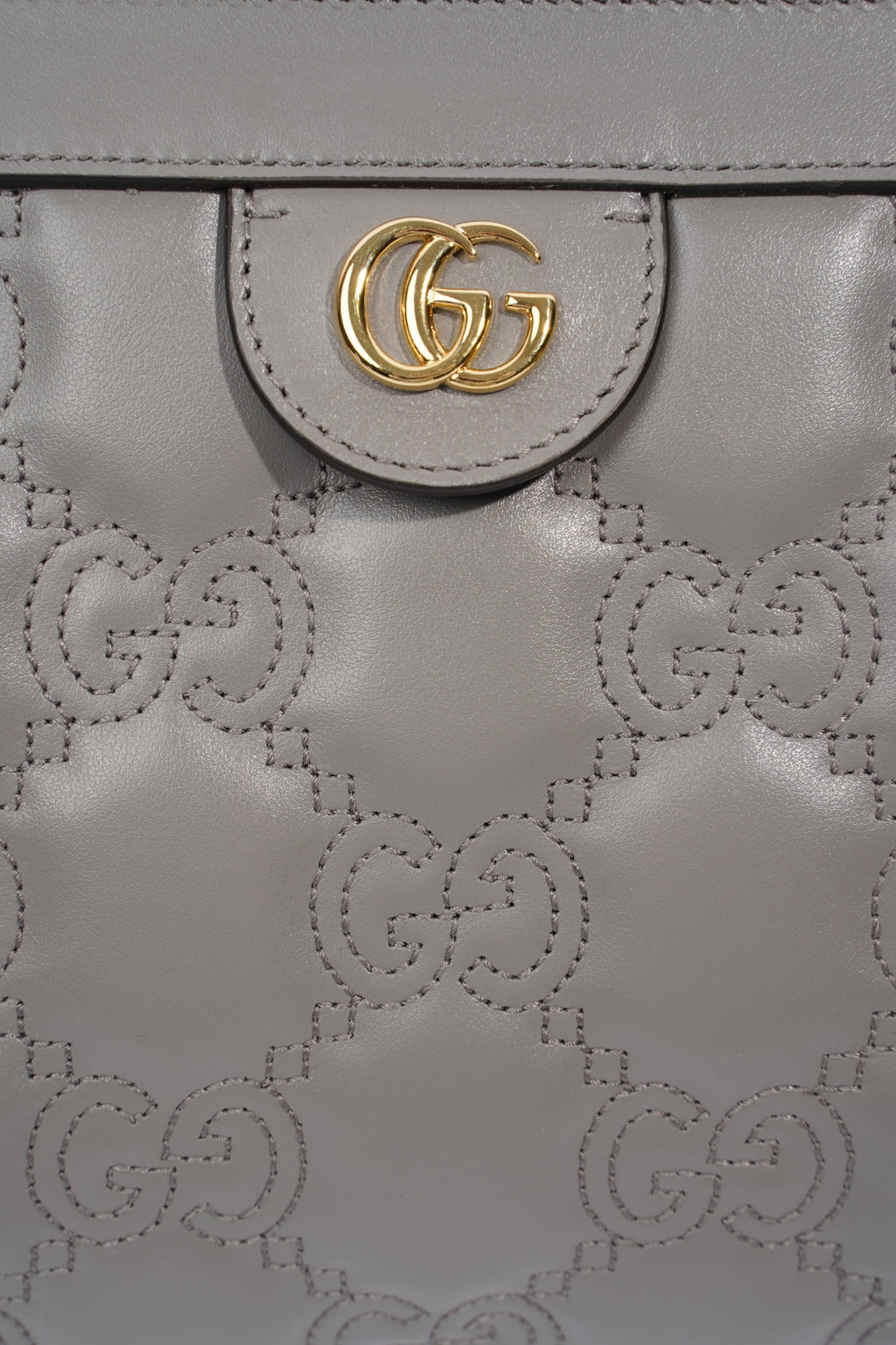 Gucci GG Matelasse Grey Matelasse Leather Small