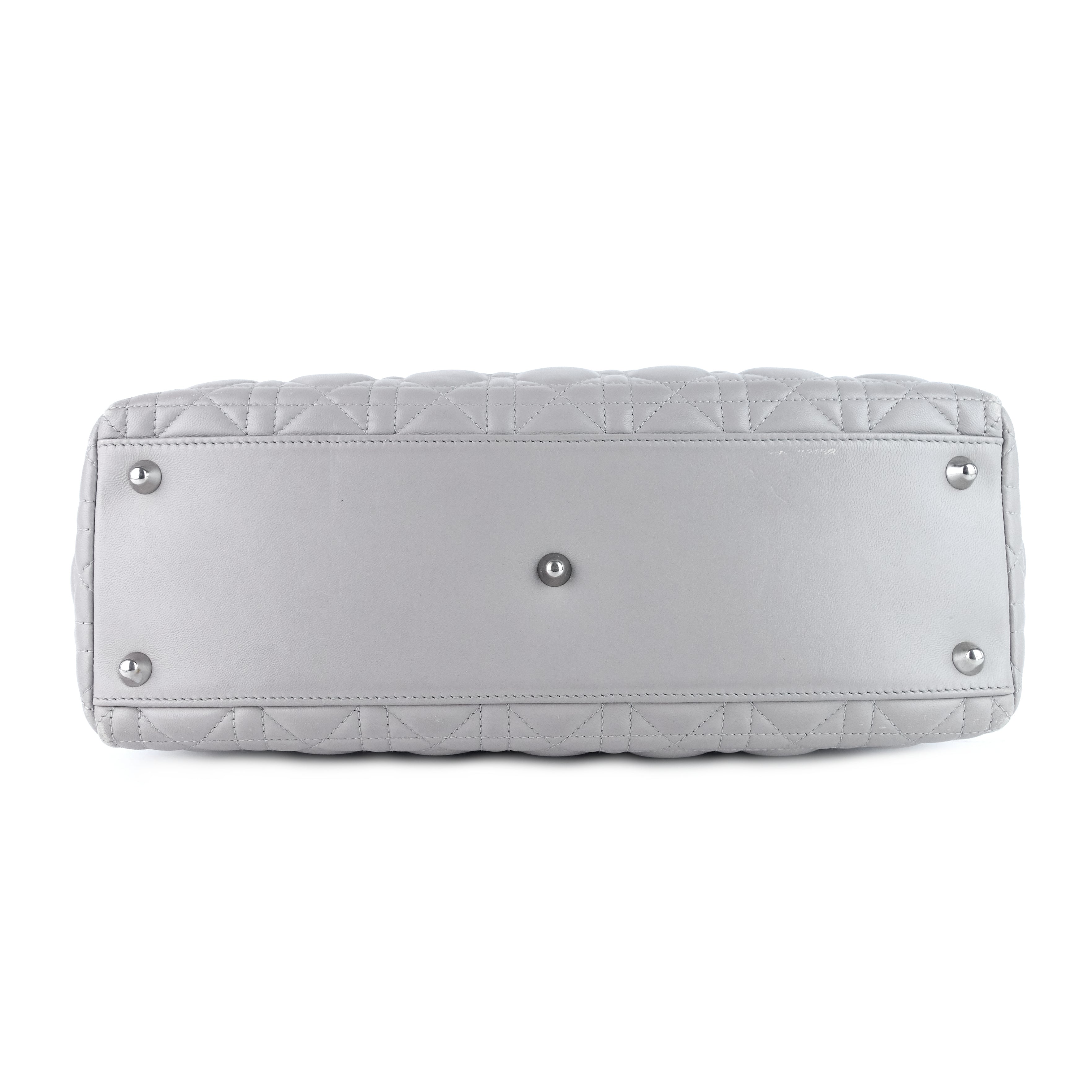 DIOR Lady Dior Large Lambskin Leather Bag